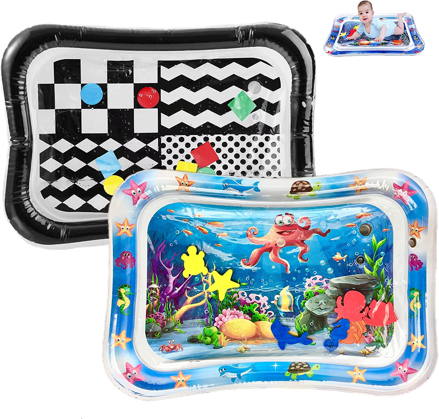 Pandaear Tummy Time Water Mat for Baby, Inflatable Water Play Mats Toys for Infants Newborn Toddlers 3 6 9 Months Girls and Boys image number 3