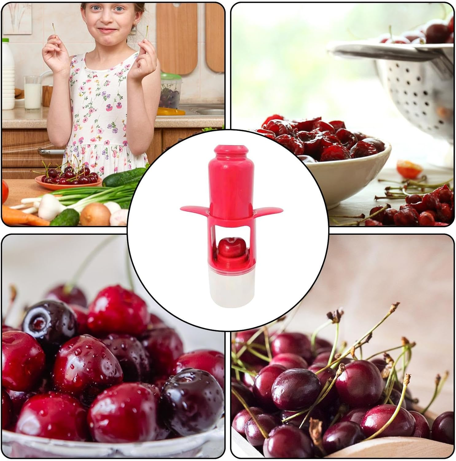 Cherry Depitter, Pit Remover for Cherries, Multipurpose Cherry Stoner, Heavy Duty Stainless Steel Olive Pitter Tool, Kitchen Gadgets for Cherry, Chili, Red Dates image number 5