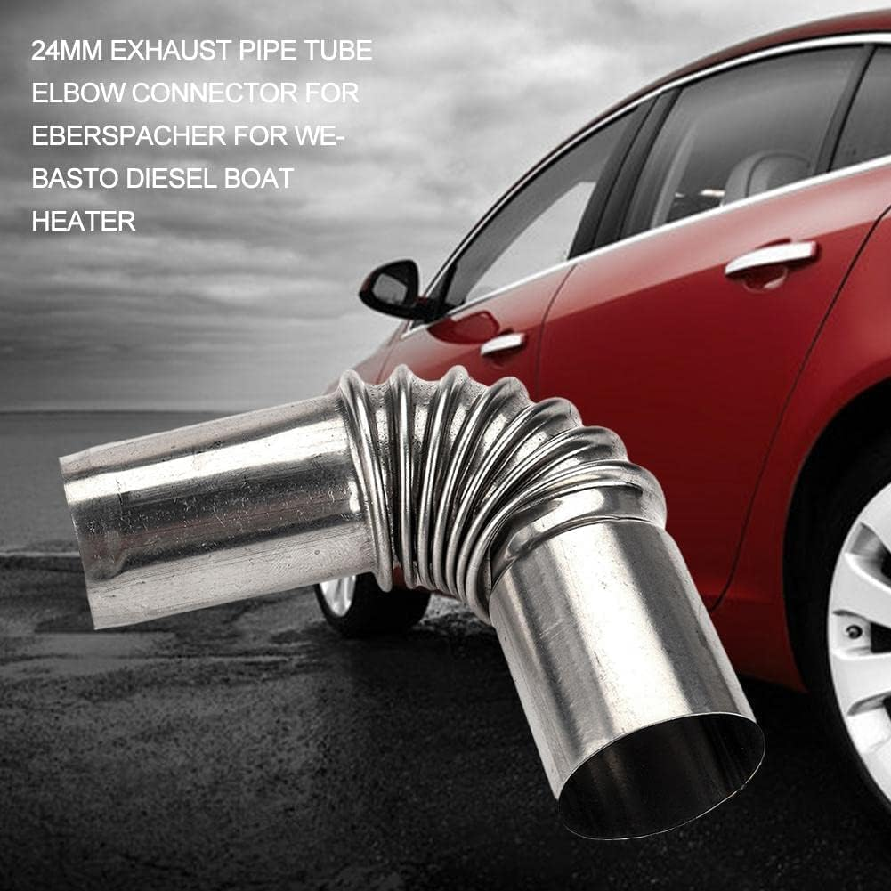 Silver Stainless Steel 24Mm Air Diesel Parking Heater Exhaust Pipe Tube Elbow Connector for Webasto Eberspacher Diesel Boat Heater 13Cm Exhaust Pipes and Tips image number 5