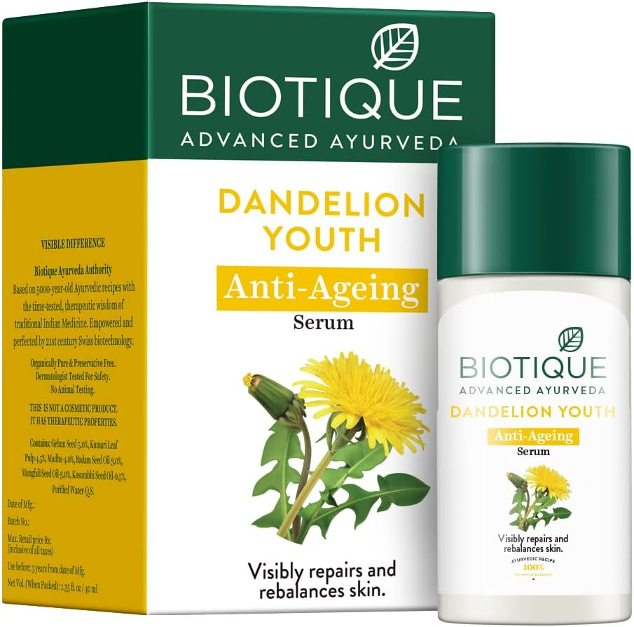 Biotique Bio Dandelion Visibly Ageless Serum, 190 Ml/6.42Oz. image number 4
