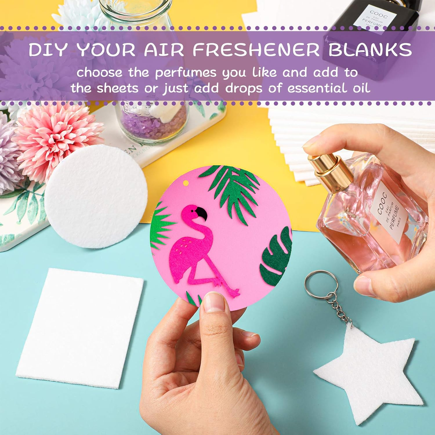 8 X 8 Inch Sublimation Air Freshener Sheets Felt Large-Size Car White Fragrant Blank Air Freshener DIY Auto Scented Sheets for Car Home Use Heat Press Decor for Various Styles, 12 Pieces image number 3