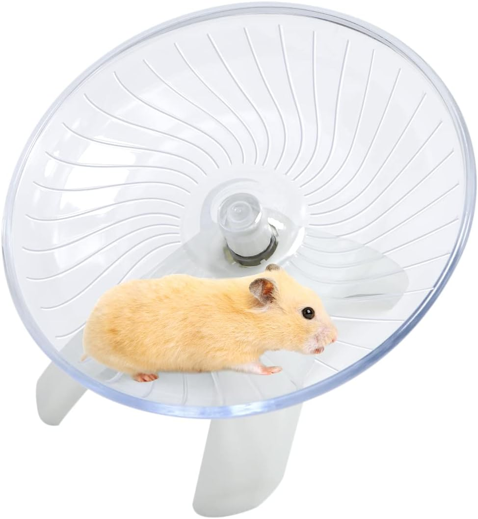 Litewoo Hamster Toys Wheel Exercise Flying Saucer ,Silence Run Spinner, for Gerbil Rat Mouse Mice Hamster and Other Small Animal(White) image number 3
