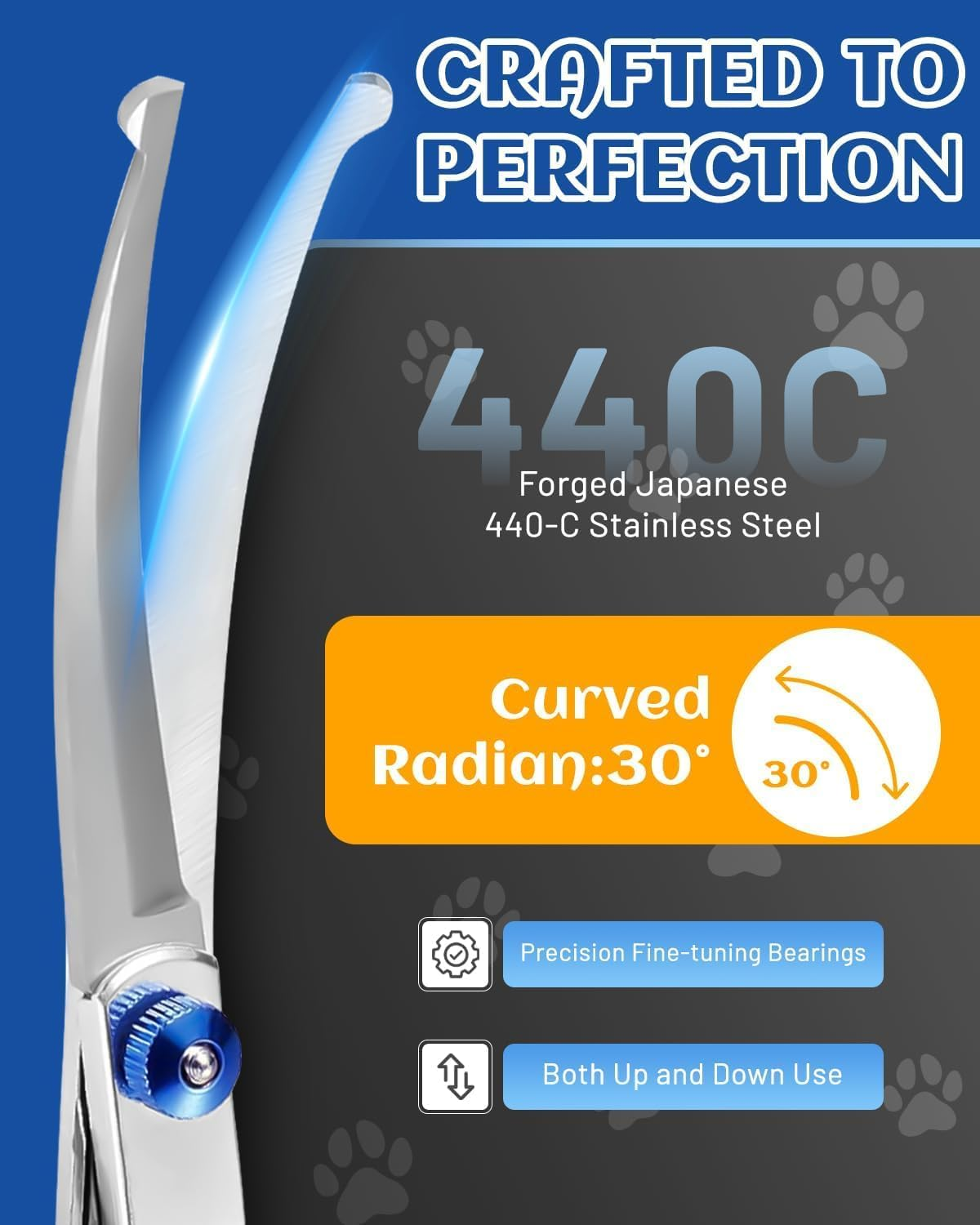 Limcryspp 2 Pieces of Pet Scissors with Steel Comb, Heavy-Duty Titanium Pet Grooming Trim Kit, Professional Thinning Scissors, Bending Scissors with Comb for Dogs and Cats image number 6