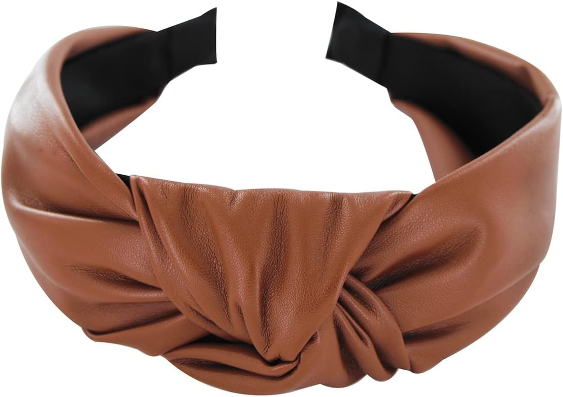 Axy HR27AL Leather Look Headband Women'S Vintage Hairband Headband Classic and Fashionable Leather HR27AL (Cream White)