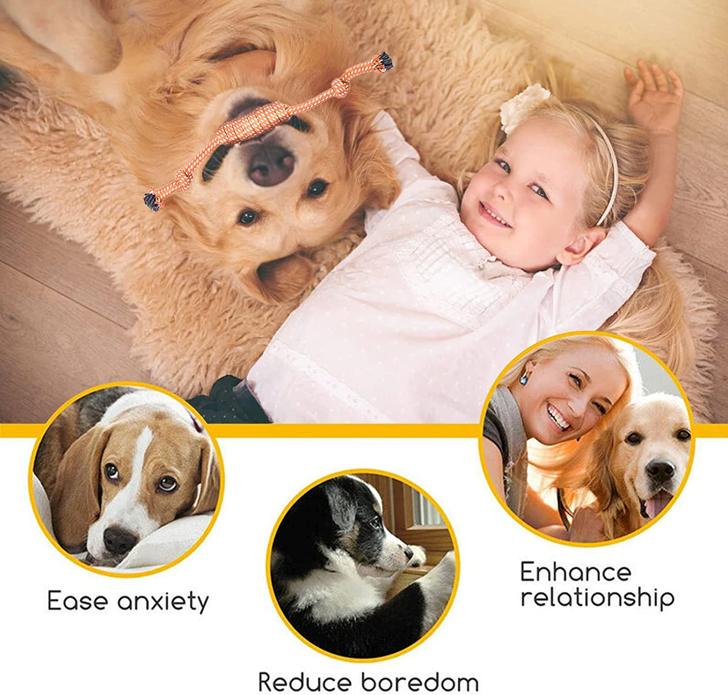 12 Pcs Dog Rope Toys Set, Durable Dog Rope Toys for Small Pets Dogs, Puppy Toys Set Dog Chew Toys for Interactive, Teething Training, Relieve Boredom and Stress for Small Medium Dogs image number 3