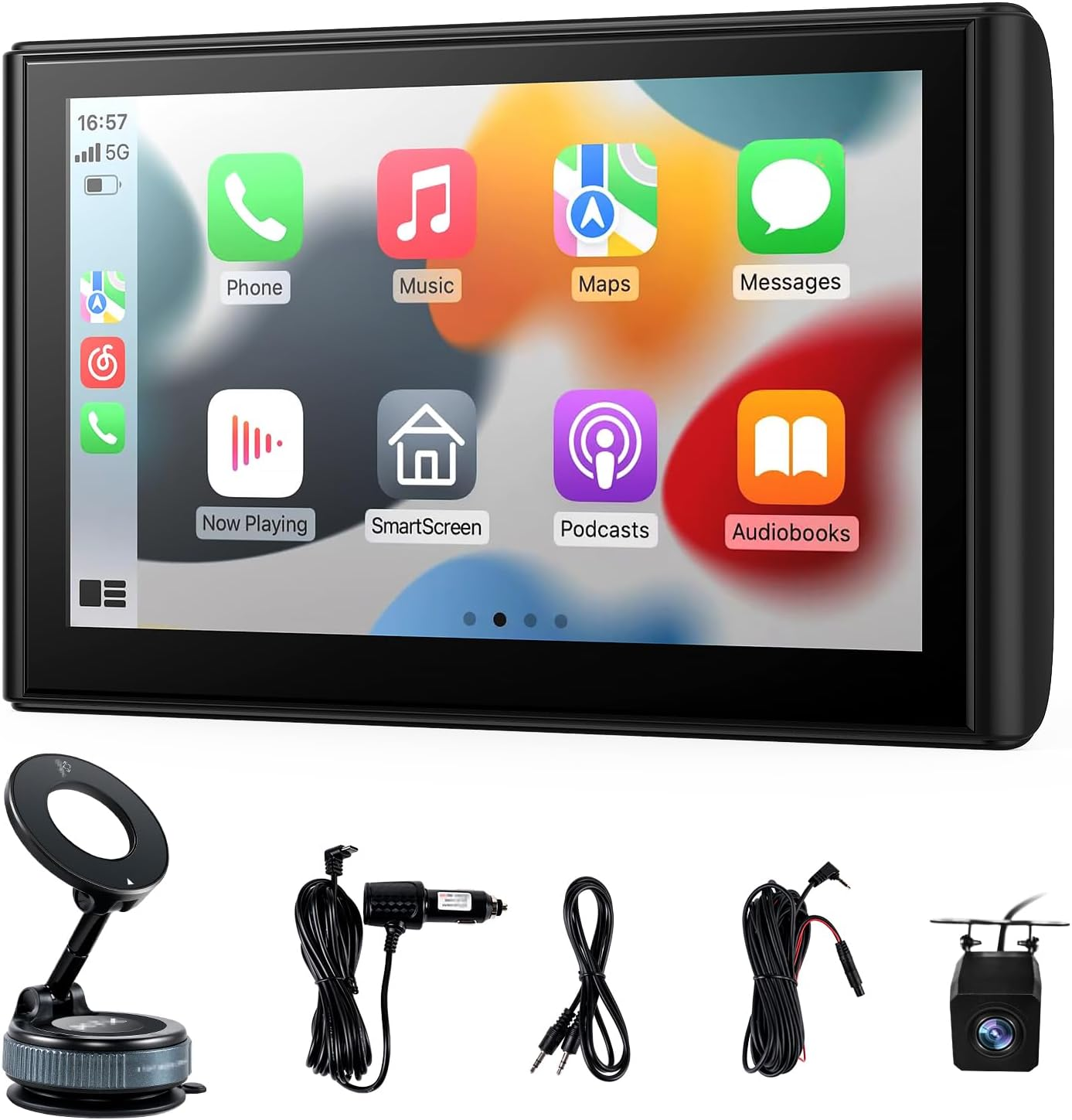 KTX Portable Apple Carplay Screen, 7&rsquo;&rsquo; Car Stereo Wireless Car Play & Android Auto Touch Screen, Backup Camera, Mirror Link/Voice Control/Music Play/Gps Navigation image number 5