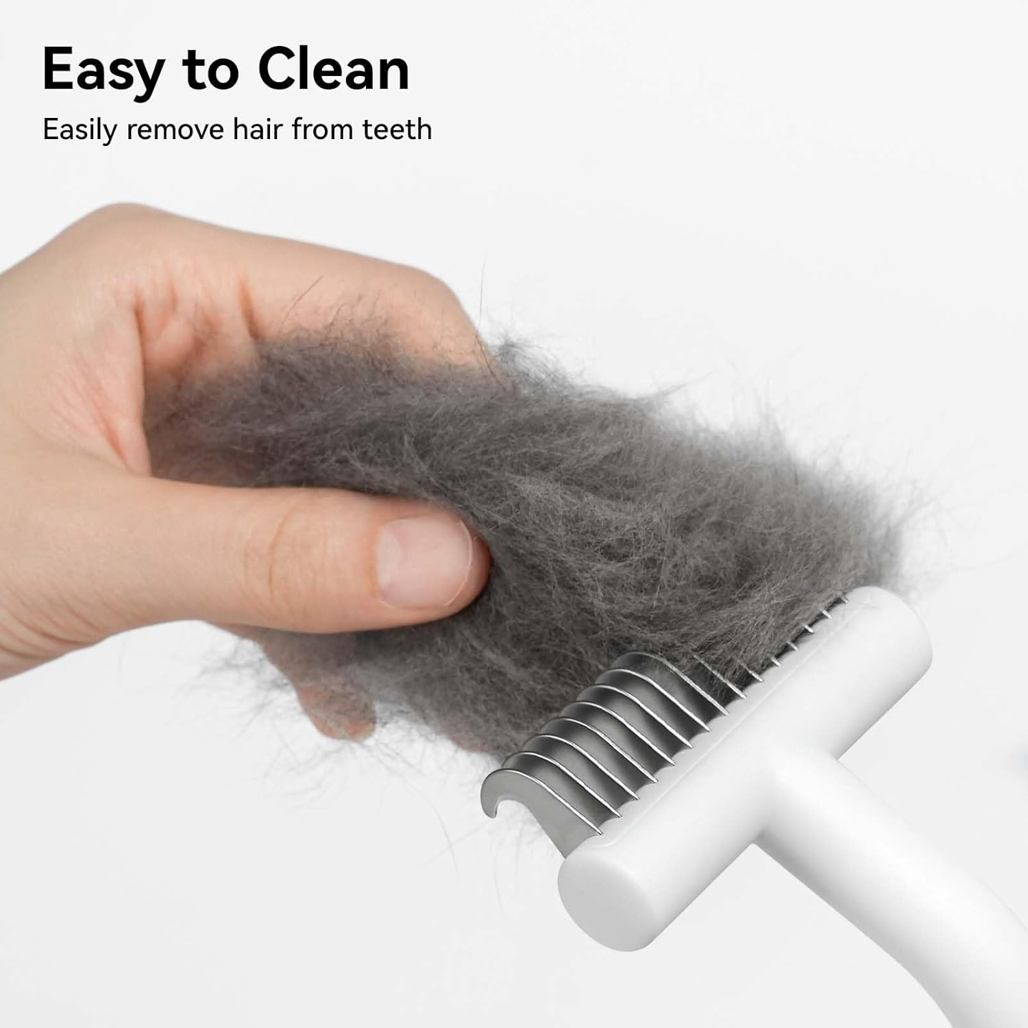 Aumuca Cat Grooming Brush for Long Hair Cats, Cat Deshedding Comb for Pet, Undercoat Rake and Dematting Brush Remove Loose and Matted Fur, Flying Hair Removing Tools for Puppy, White