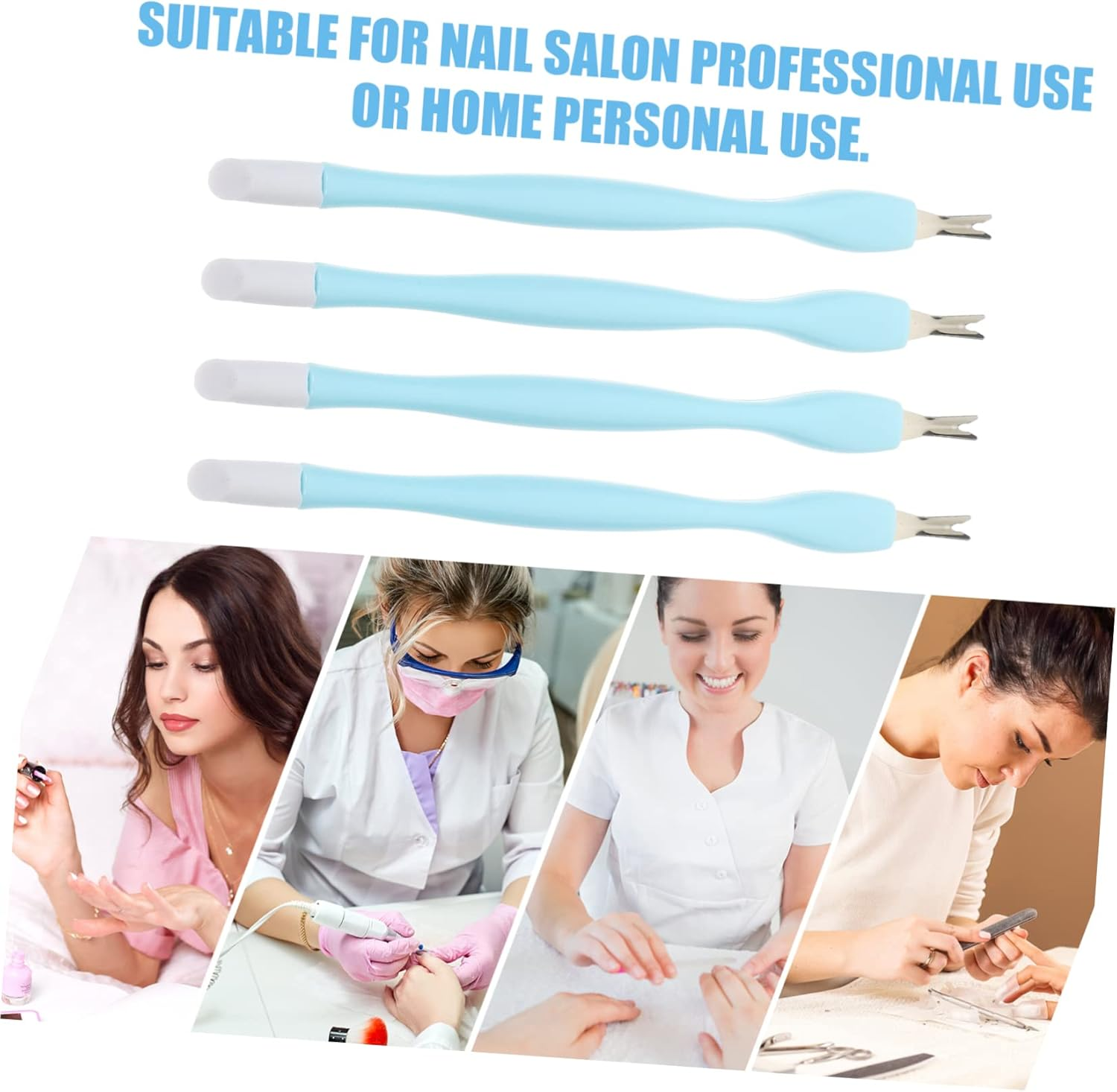 CANIGHT 15Pcs Dead Skin Forks Professional Nail Art Manicure Tools Durable Silicone Easy Dead Skin Removal for Home Salon Use