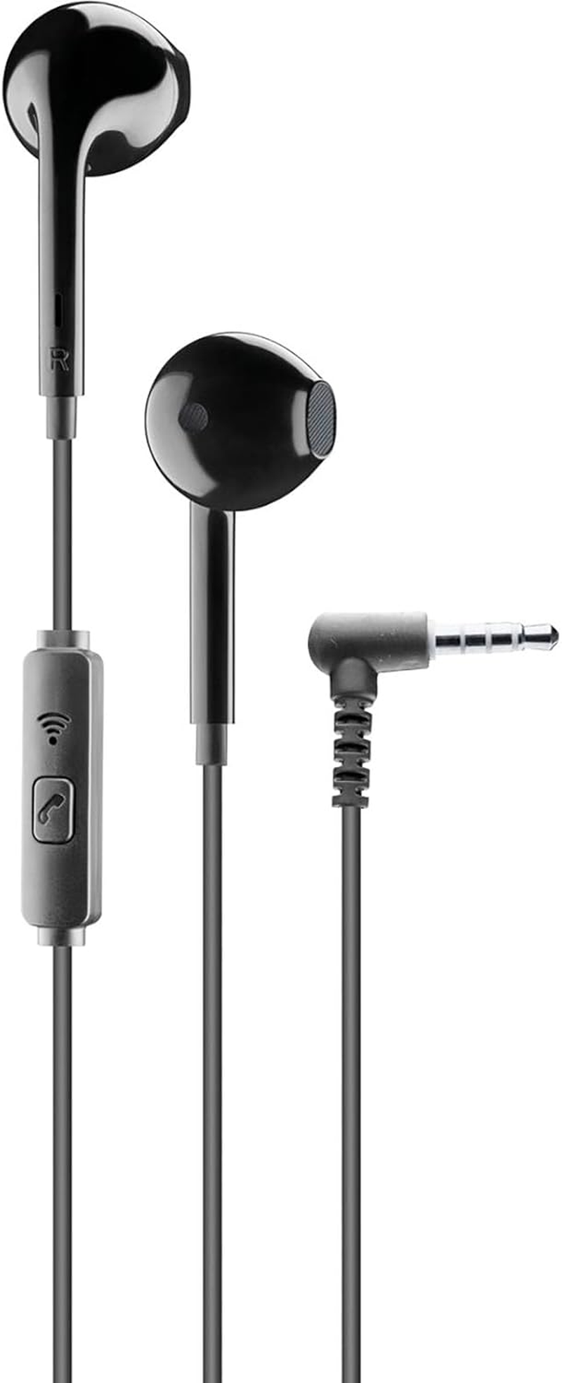 Cellularline | Voice Capsule | Capsule Headphones with Cable and Microphone - 3.5 Mm Jack - Colour: Black