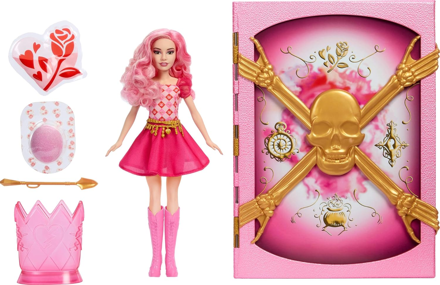 Mattel Disney Descendants: the Rise of Red Doll & Playset, the Sorcerer&rsquo;S Cookbook with Bridget, Young Queen of Hearts, Reveals with Fizz & Slime image number 4