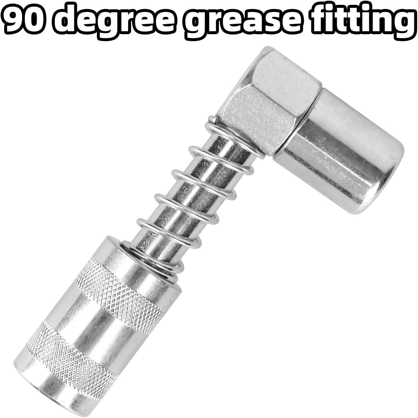 90 Degree Grease Gun Coupler, 90 Degree Grease Gun Adapter Tip Accessory Gear Oil Connector Adapter Fitting in Tight Spaces for Car Truck Maintenance image number 4