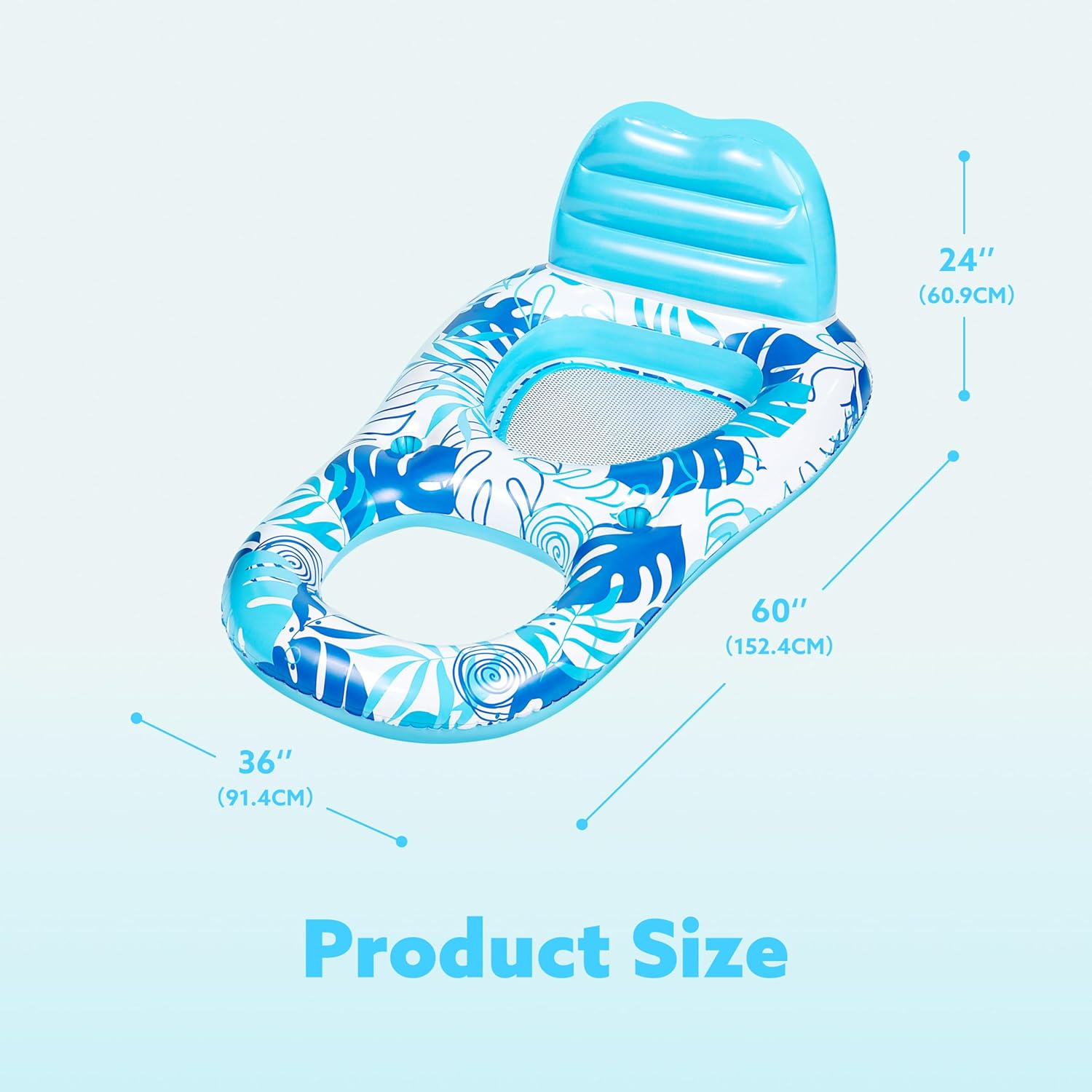 SLOOSH Inflatable Pool Floats Lounger Adult, Pool Float Lounge Raft Floaties Water Floating Recliner Chair with Cup Holders Foot Rest Swimming Floaty - Pink image number 7