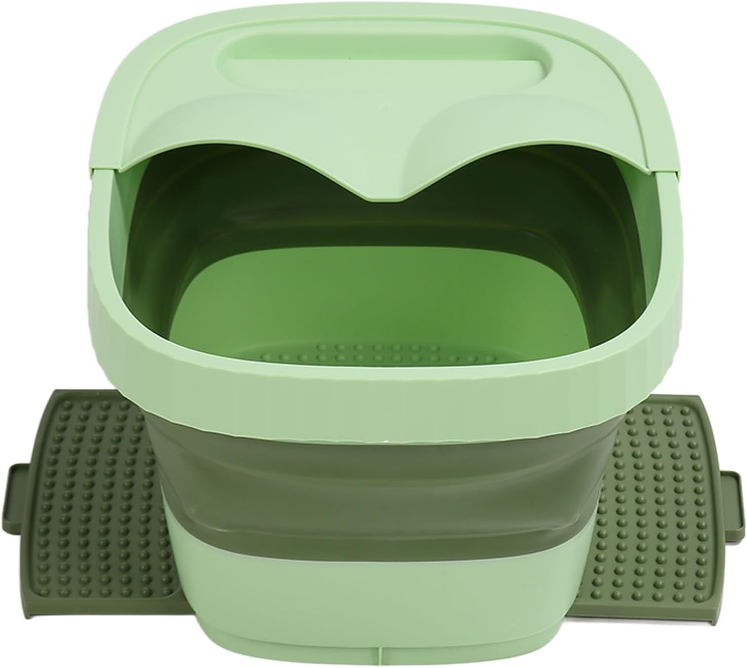 Collapsible Foot Soak Tub, Easy Storage Foldable Foot Soak Tub Massage Function Silicone for Travel (Green) image number 4