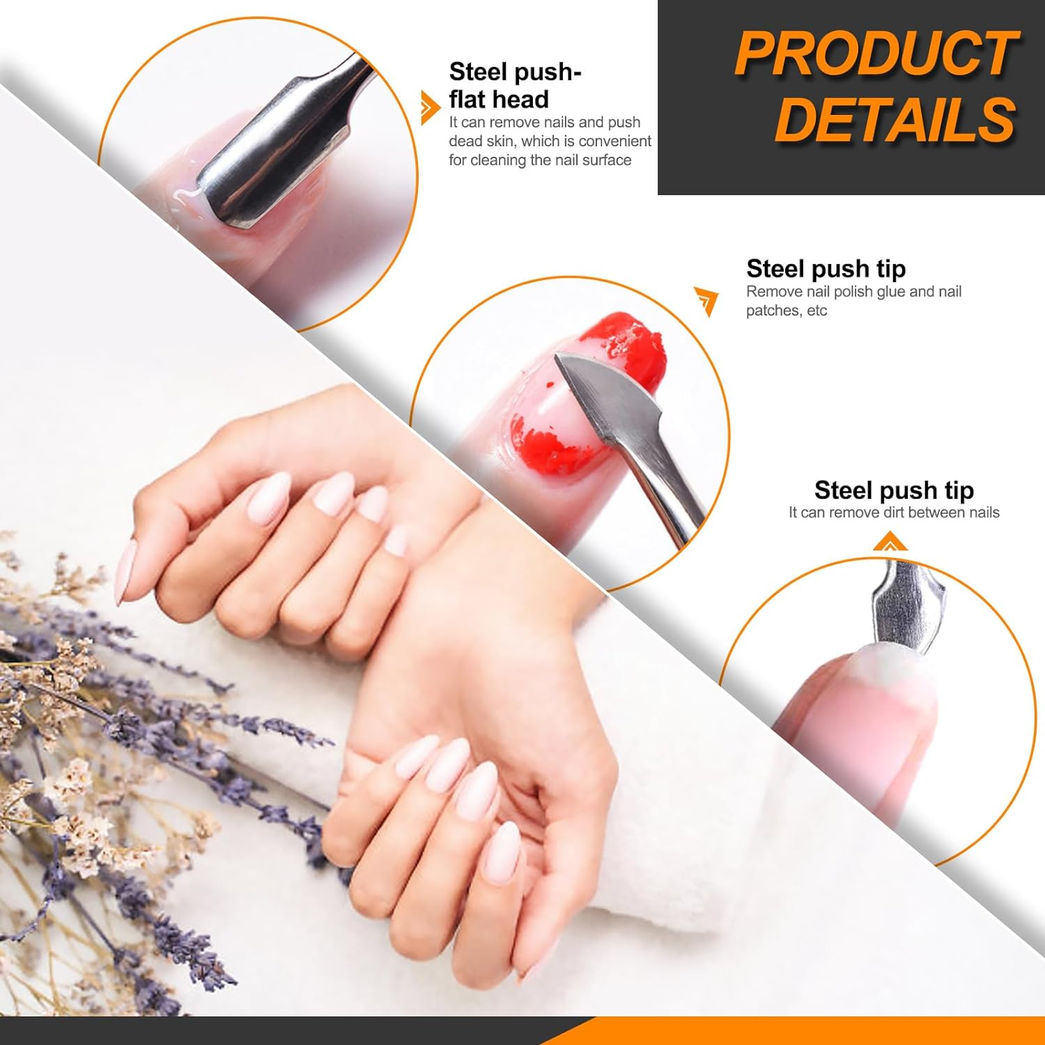 Rustark 7Pcs Gel Nail Remover Tools Kit Includes Pink Nail Soaking Bowl, Cuticle Pusher, Scraper, Nail Files, Buffer Block, Nail Dust Brush, Soak off Gel Nail Bowl Polish Dip Powder Remover Kit - Blue - Nail Bowl Kit image number 2