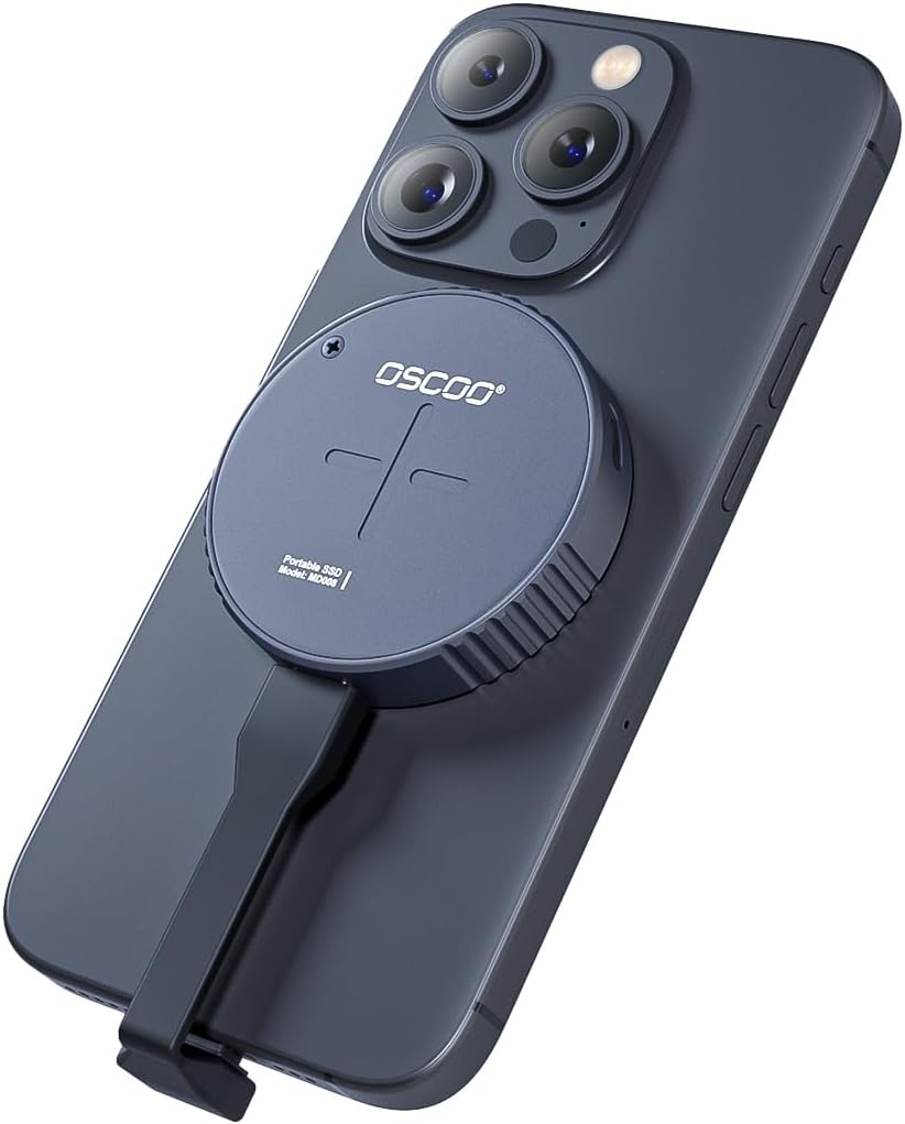 OSCOO 1TB Magnetic Portable SSD &ndash; USB 3.2 Gen2 Type-C External Solid State Drive, up to 1000Mb/S, Compatible with USB-C Iphone 15/16 Series, Android Phone, Tablets, Laptops, Desktops, Game Consoles image number 1