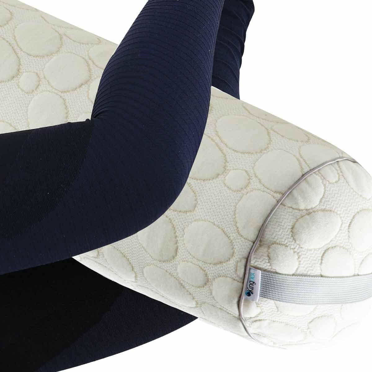 Kingnex Zipper Adjustable under Knees Bolster Roll Pillow to Relief Lower Back Pain or between Legs for Side Sleepers Shredded Latex Cylinder with Organic Cotton Cover 18X6 image number 3