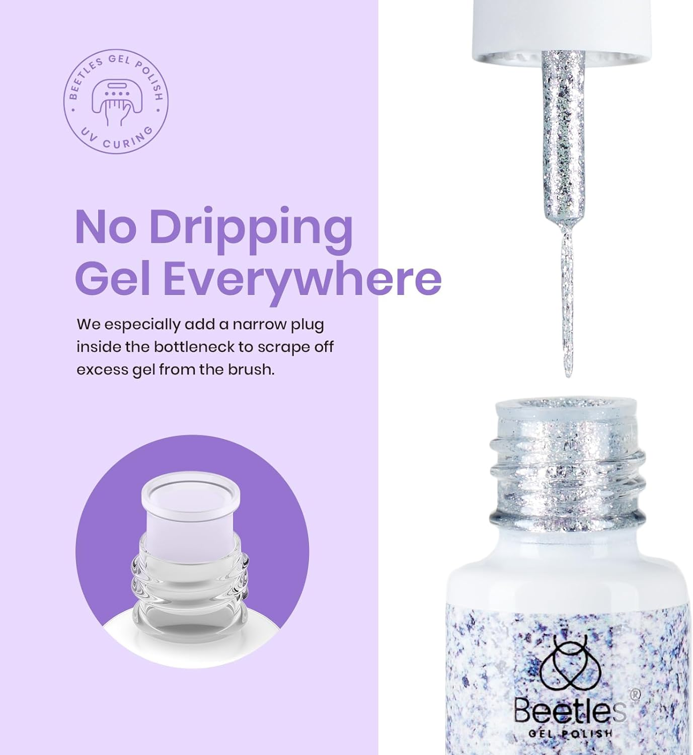 Beetles Gel Polish Gel Polish Nail Art Gel Liner Nail Polish Set 20 Colors Reflective Glitter Gel Polish Pink White Blue Brown Gel Nail Polish Soak off UV Gel Built Thin Nail Brush in Bottle Women image number 1