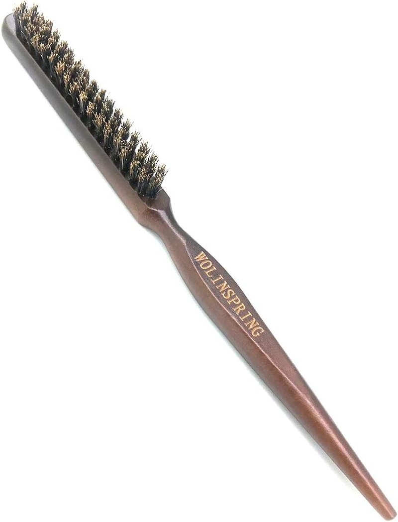 WOLINSPRING Little Wonder Boar & Tourmaline Nylon Bristle Brush with Rat Tail Handle for Back Combing, Volume Creation, and Hair Styling - Colors May Vary (T-3P) image number 3