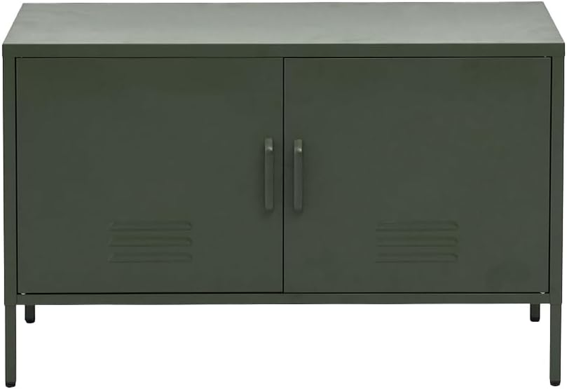 Artissin Locker, Metal Sideboard Buffet Cabinet Bedside Table Shoe Storage TV Cabinets Organiser Home Bedroom Kitchen Living Room Bathroom Furniture, with Adjustable Shelf Handy Hook White