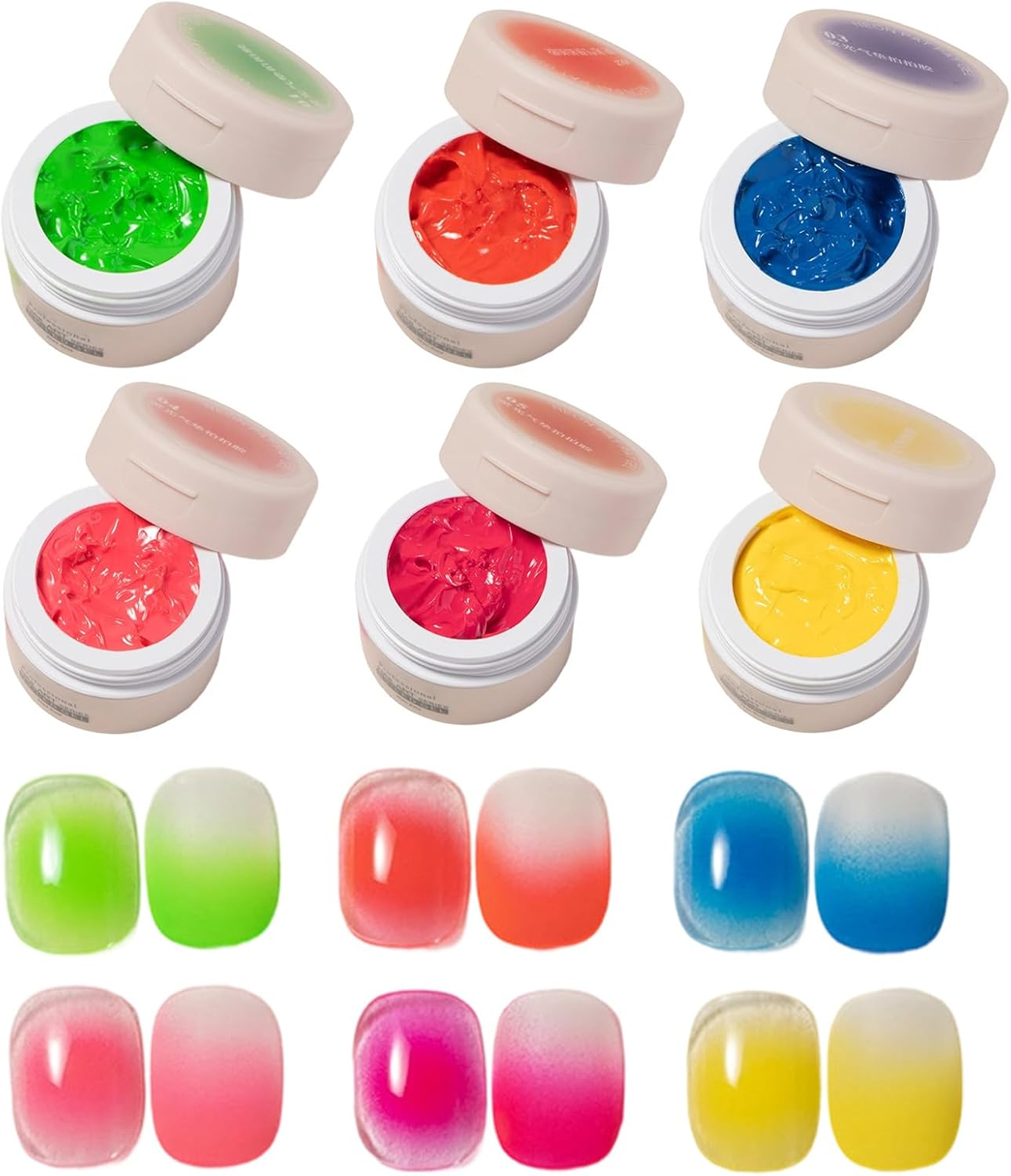 Rronnoy Patting Gel | 6 Colors Gradient Nails Pat Painting Gel | Beauty Care Products Gradient Sponge Pat Manicure Art for Women Salon Girl Beginner Home image number 3