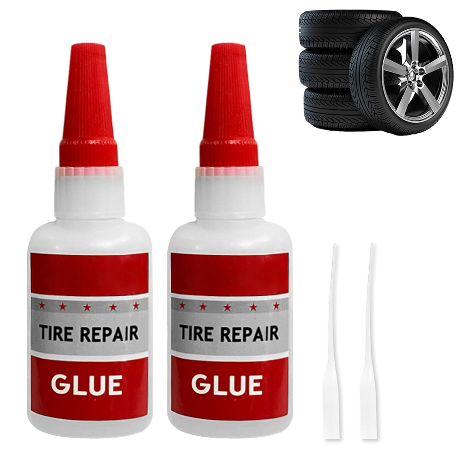 2Pcs Tire Repair Glue, Rubber Cement Tire Repair, RC Tire Glue, Used for Side Bonding or Tire Leakage, DIY Crafts (1.7Oz) image number 3