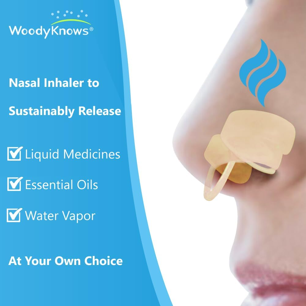 Woodyknows Model 2023/2024 Nasal Spray/Steam Inhaler │ Generic Nose Spray Device for Gentle, Comfortable, Long-Term Diffusion │ Portable Essential Oil Diffuser (S 3Pack) image number 2