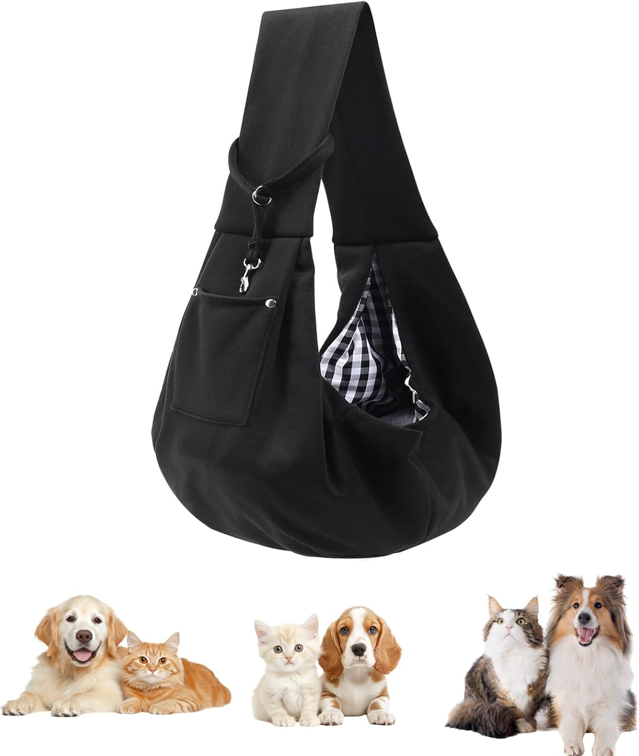 Puppy Sling Carrier for Small Dogs - Breathable Reversible Pet Sling with Storage Pocket, Hands-Free Dog Carrier for Travel/Shopping/Walking, Comfortable Cat & Puppy Sling image number 3