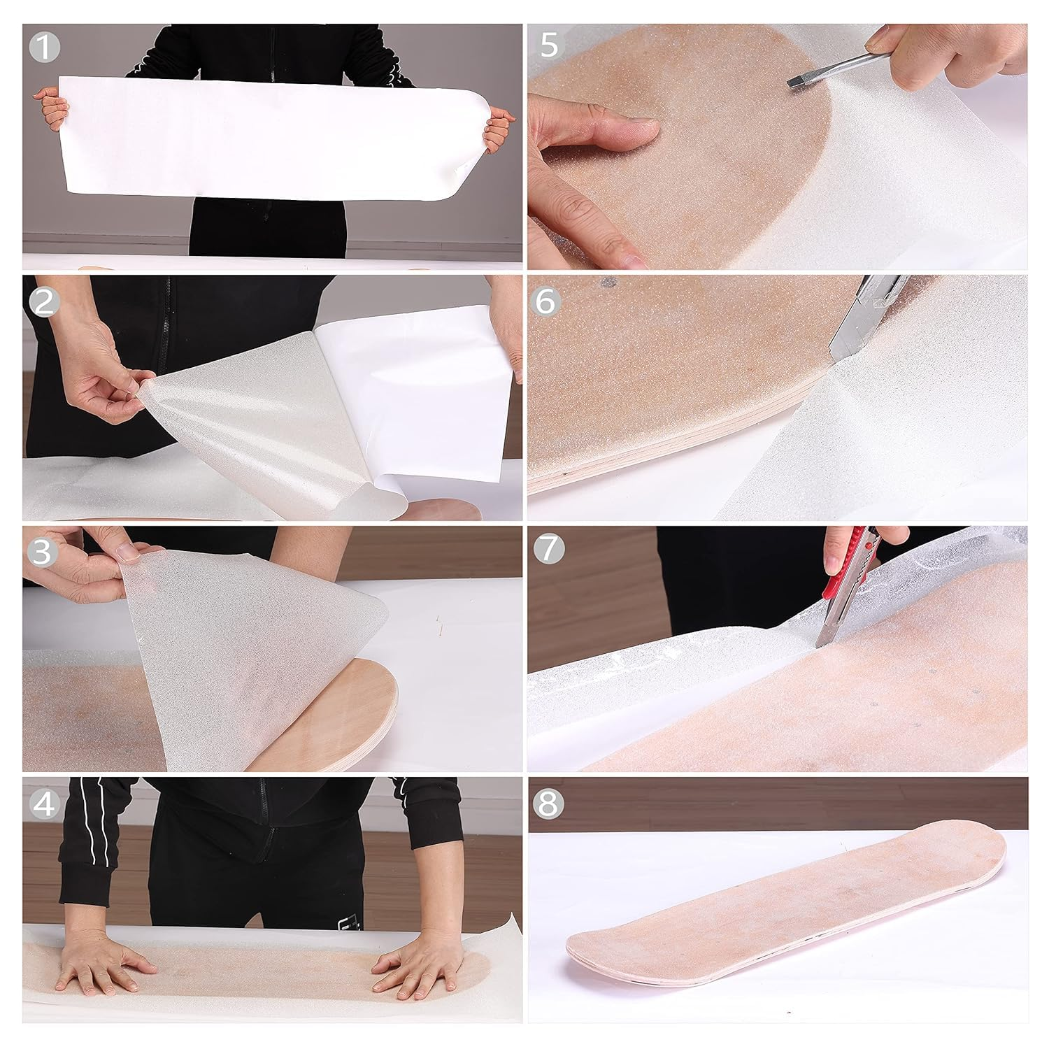 Clear Grip Tape for Skateboards,Transparent Skateboard Oiliness Sandpaper Accessory for Skating Board Longboarding,Clear Skateboard Grip Tape