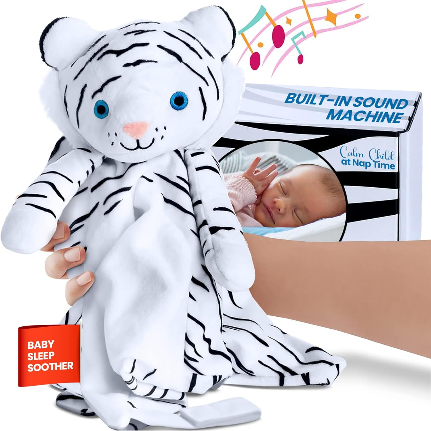 Love by Emi Musical Baby Comforter - White Noise & Lullaby - Calms Fussy Babies, Reduces Night Wakeups & Helps Toddlers Sleep Longer &ndash; Proven Sleep Aid for Parents - Machine Washable, Newborn Gift image number 5