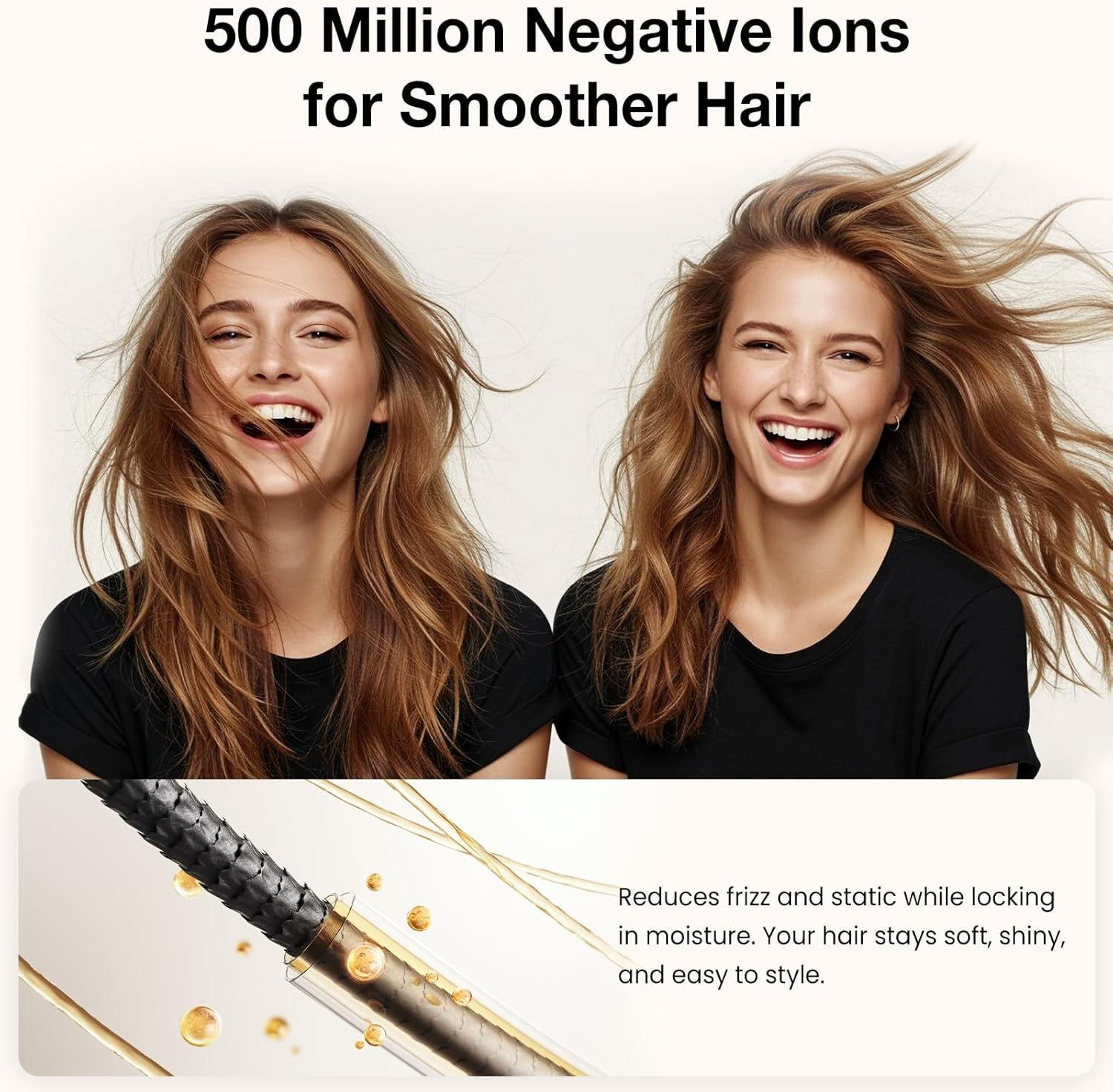 Lytify Lightweight Ionic Hair Dryer &ndash; Ultra-Quiet, Compact & Stylish Everyday Dryer for Smooth, Frizz-Free Hair, Quick-Dry Design with Magnetic Nozzle &ndash; Pearl White (AU Version) - White image number 5