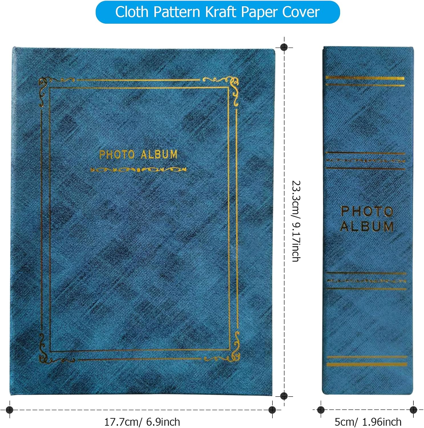 ​4X6 Photo Album with 200 Pockets - Memory Book for Baby, Wedding, Anniversary & Travel, Blue Cover​ image number 2