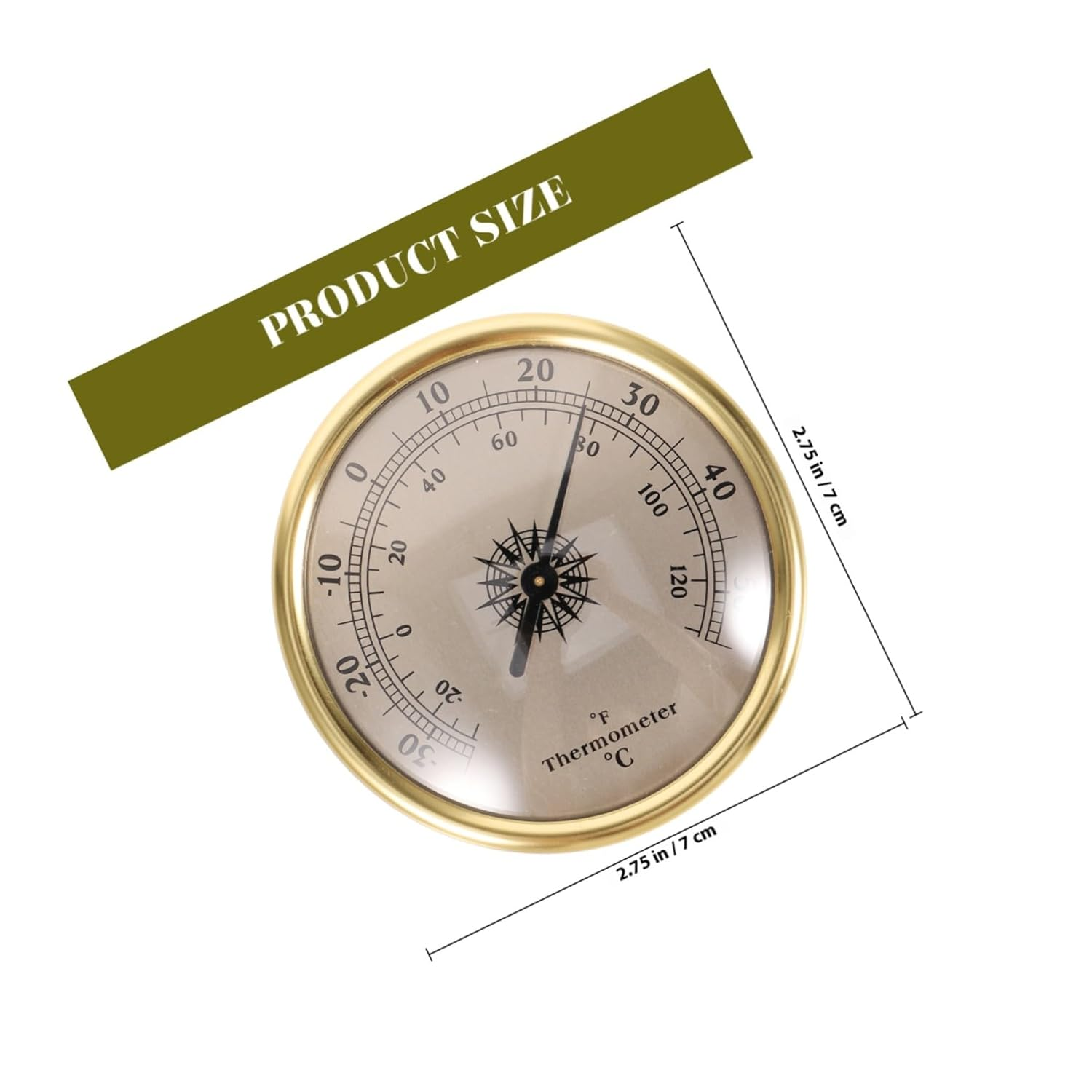 Wall Mount Temperature Gauge Thermometer for Home and Weather Monitoring Clear Scale Compact round Design Read Temperature for Indoor Use image number 1