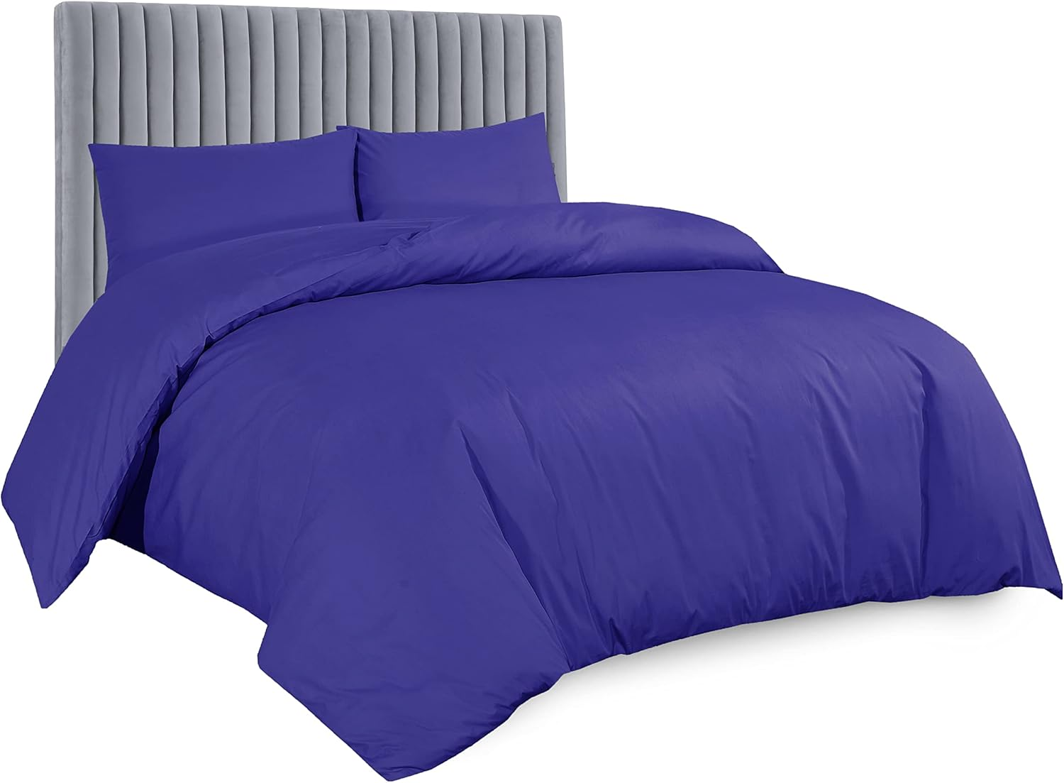 AATH COLLECTION Duvet Cover Set, Single to Super King Size Egyptian Cotton with Pillow Cases, 100% Long Staple Soft Cotton, Easy Closure (King, Black)