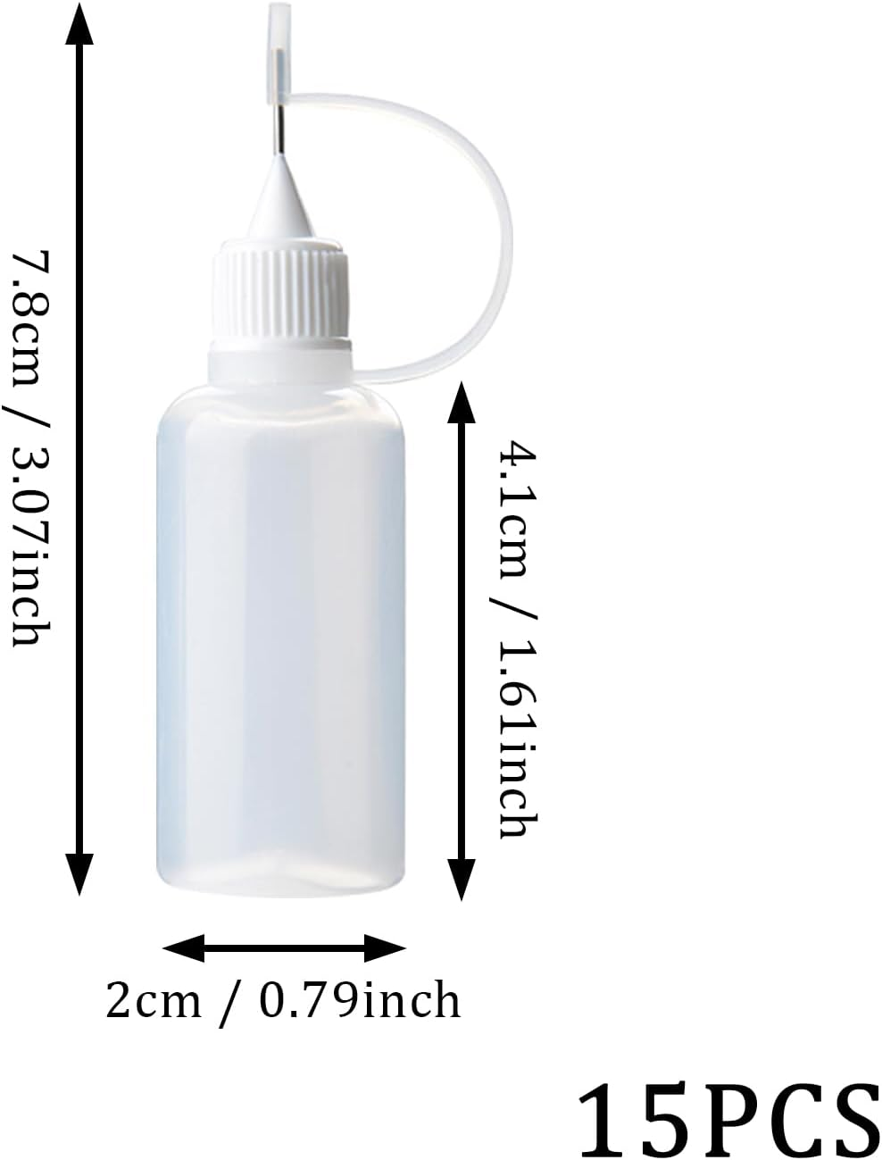 SYEYCW 15 Pcs Precision Tip Applicator Bottles, 10Ml Quilling Needle Tip Oiler Bottle, White Glue Shaker, Plastic Liquid Dropper Filling Applicator, for DIY Craft, Acrylic Paint, Small Gluing Projects image number 1