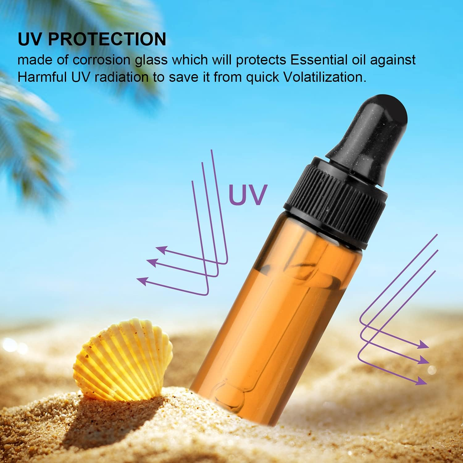 Furnido 5Ml Amber Glass Dropper Bottle,Empty Essential Oil Bottles Glass Vials with Glass Eye Dropper for DIY Aromatherapy Colognes Perfume Liquid Sample Blends Pack of 35-2Pc 2Ml Dropper Included image number 5