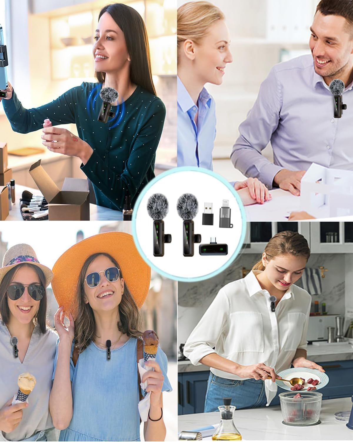 Wireless Lavalier Microphone for Iphone, Ipad, Android, Mini Microphone with Noise Reduction and HD Sound for Vlogging, Youtube, Tiktok and Podcasting image number 5