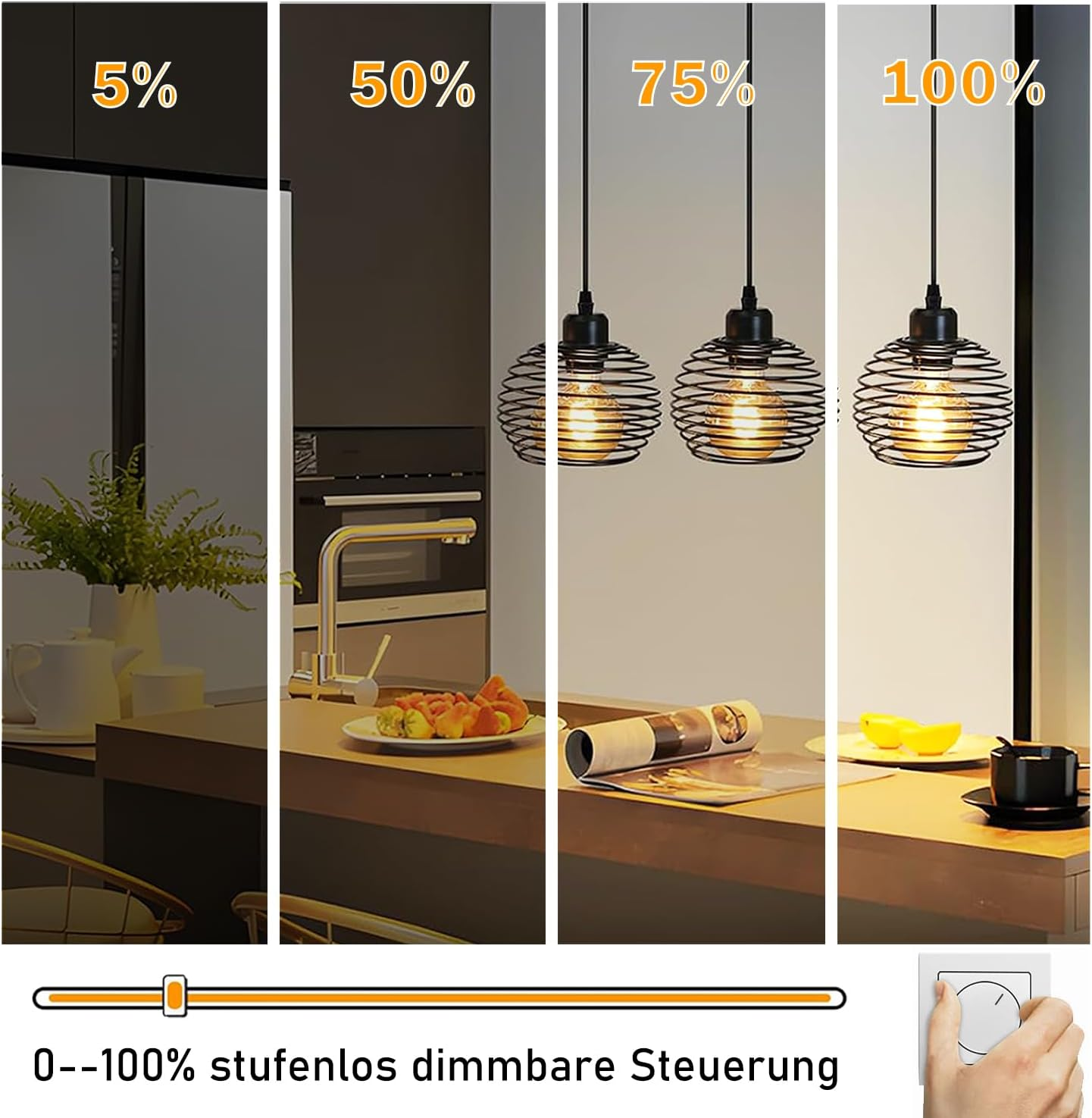 Vintage Edison LED Bulb, Dimmable E27 4W LED Bulb, Vintage Edison Lamp Dimmable E27, Ideal for Nostalgic and Retro Lighting, Orange (G80 CS)