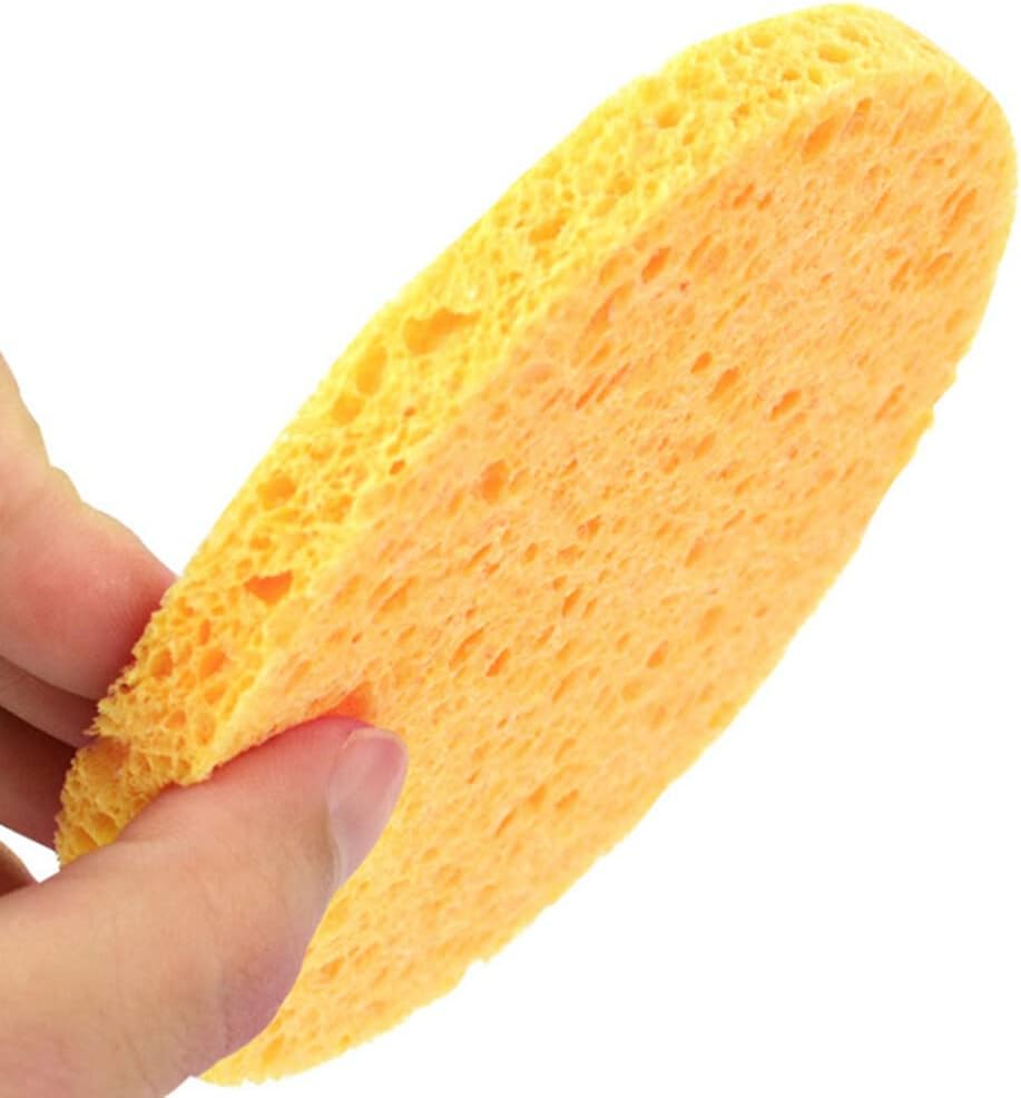 Xinyee 2Pcs/Set Facial Washing Sponge Soft Wood Pulp Sponge Soft Cellulose Compress Cosmetic Puff Face Care Cleansing Makeup Remover Tools