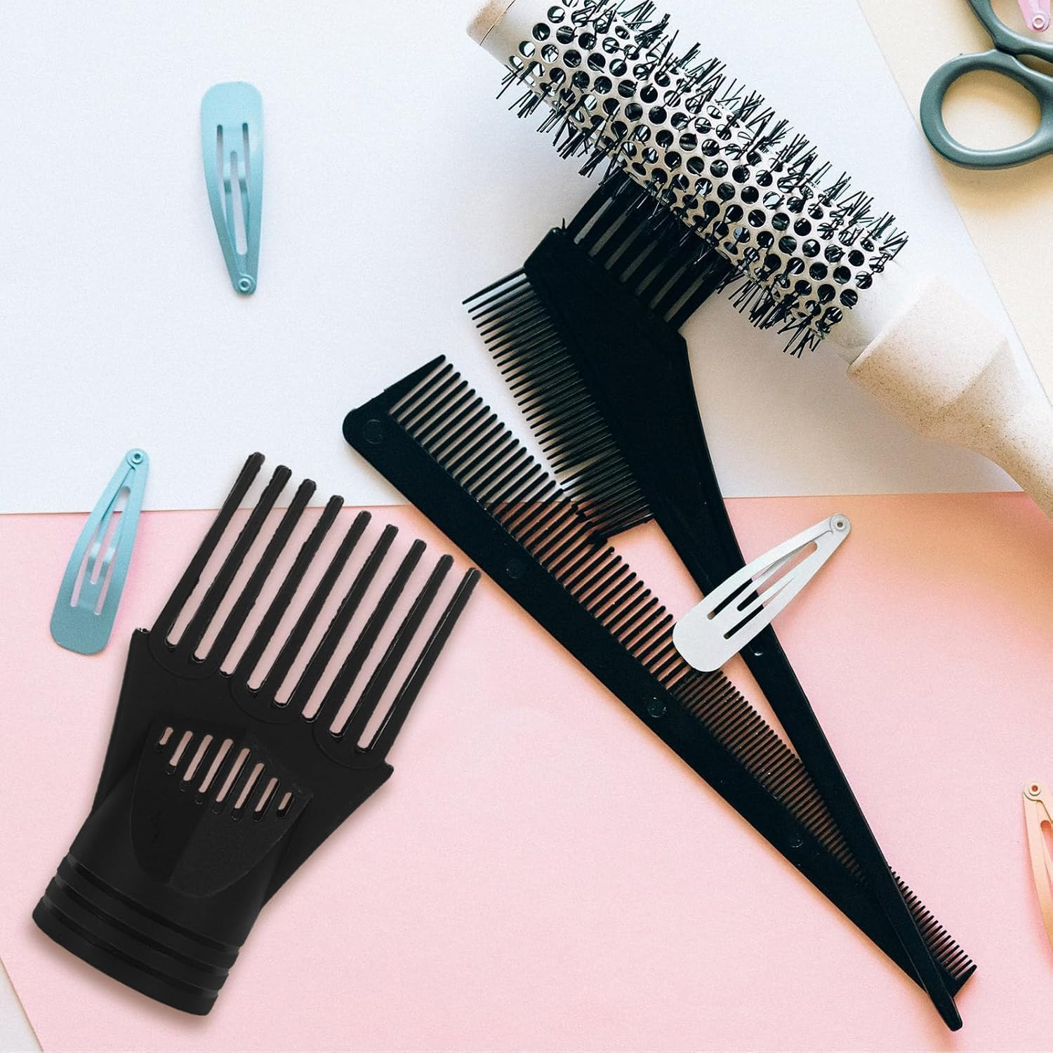Black Hair Dryer Comb Nozzle Plastic Hairdressing Salon Hair Dryer Blow Comb Attachment Hair Styling Nozzle Tool Nice and Fashion Salon Tool Styling Tools image number 2
