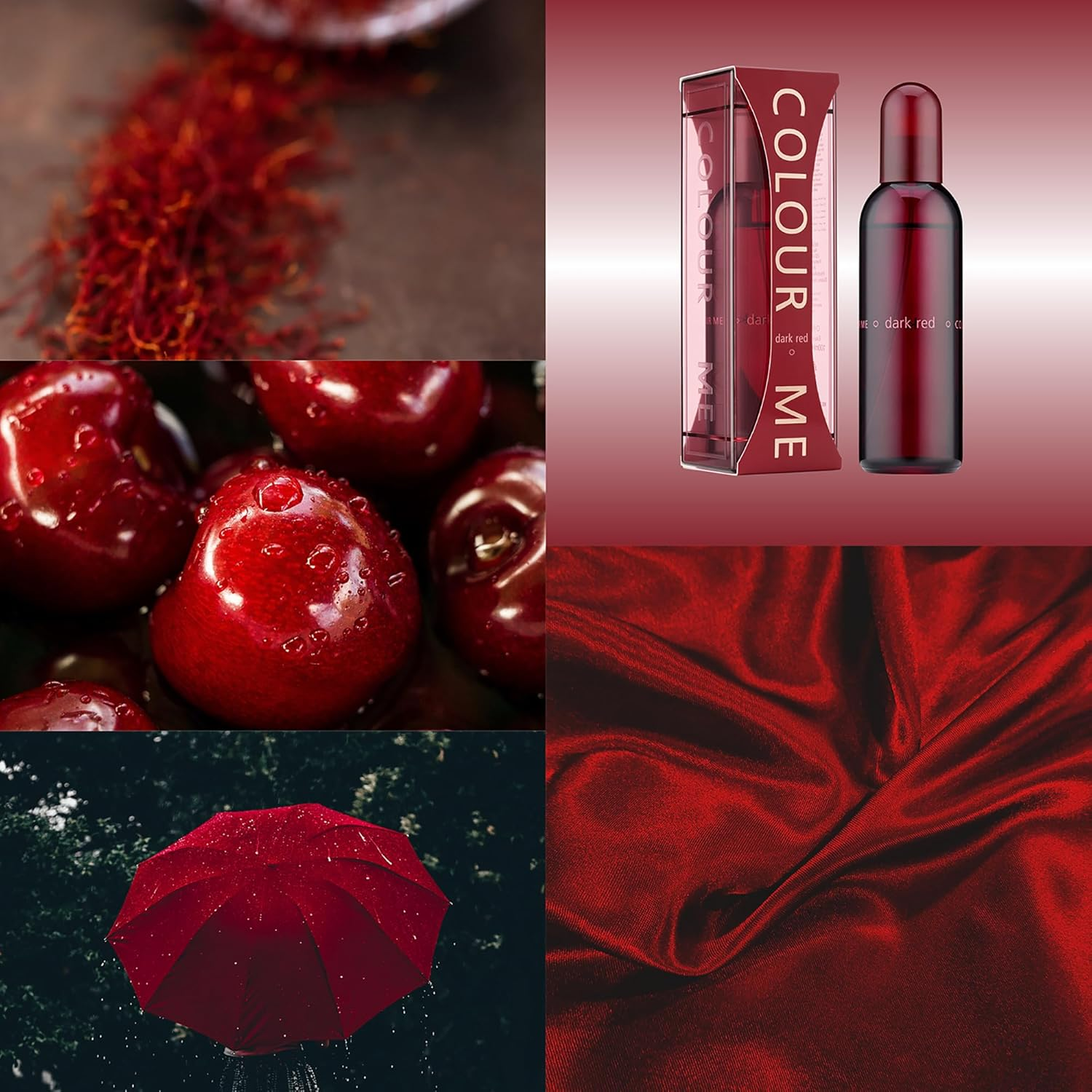 Colour Me Dark Red by Milton-Lloyd - Perfume for Women - Amber Floral Woody Scent - White Peach and Jasmine Notes - Blended with Ambergris and Saffron - for Elegant Ladies - 3.4 Oz EDP Spray