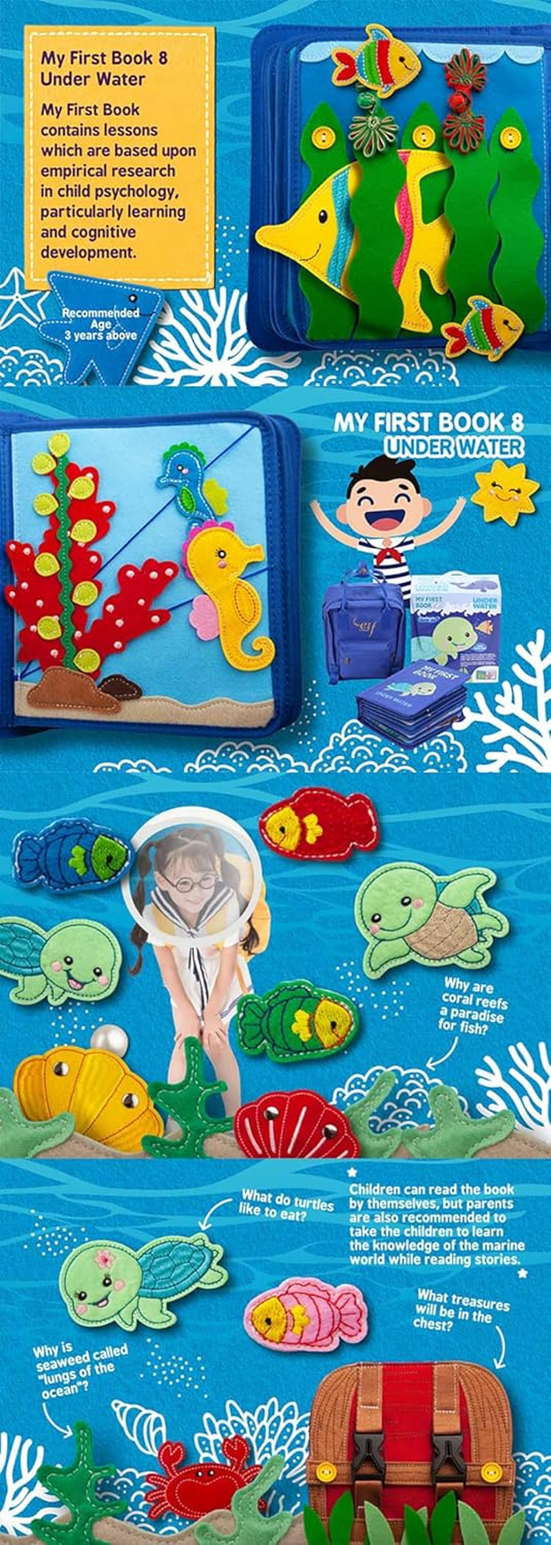 My First Book under Waterpremium Kids Book among Best Kids Books Educational Everywhere Kids Book Soft Touch Fabric Cloth Non-Toxic image number 4