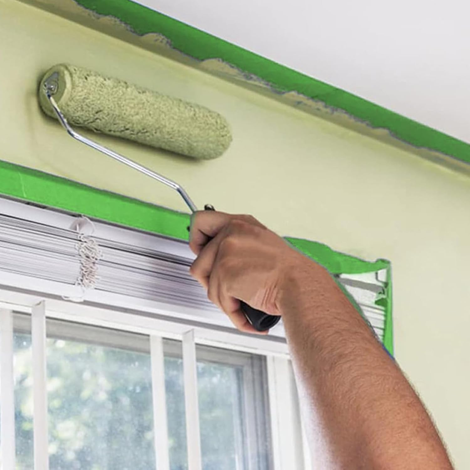 10 Rolls Green Painters Tape, Adhesive Masking Tape, Multisurface Painter'S Tape for Wall Tile Glass Painting Treatment DIY Crafts image number 4