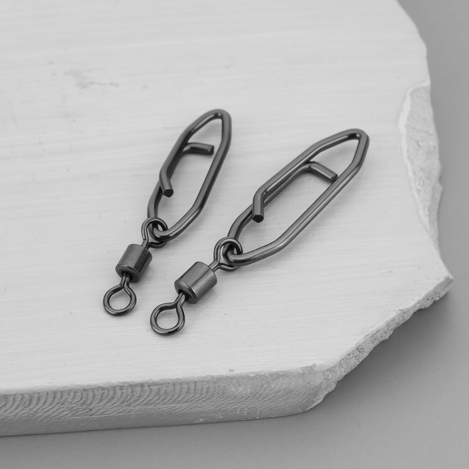 OTOTEC 50Pcs 360 Degree Smooth Rotation Stainless Steel Fishing Clips with Barrel Swivel Quick Change Speed Clip Snaps 2# 3# 4# 7# 8# image number 4