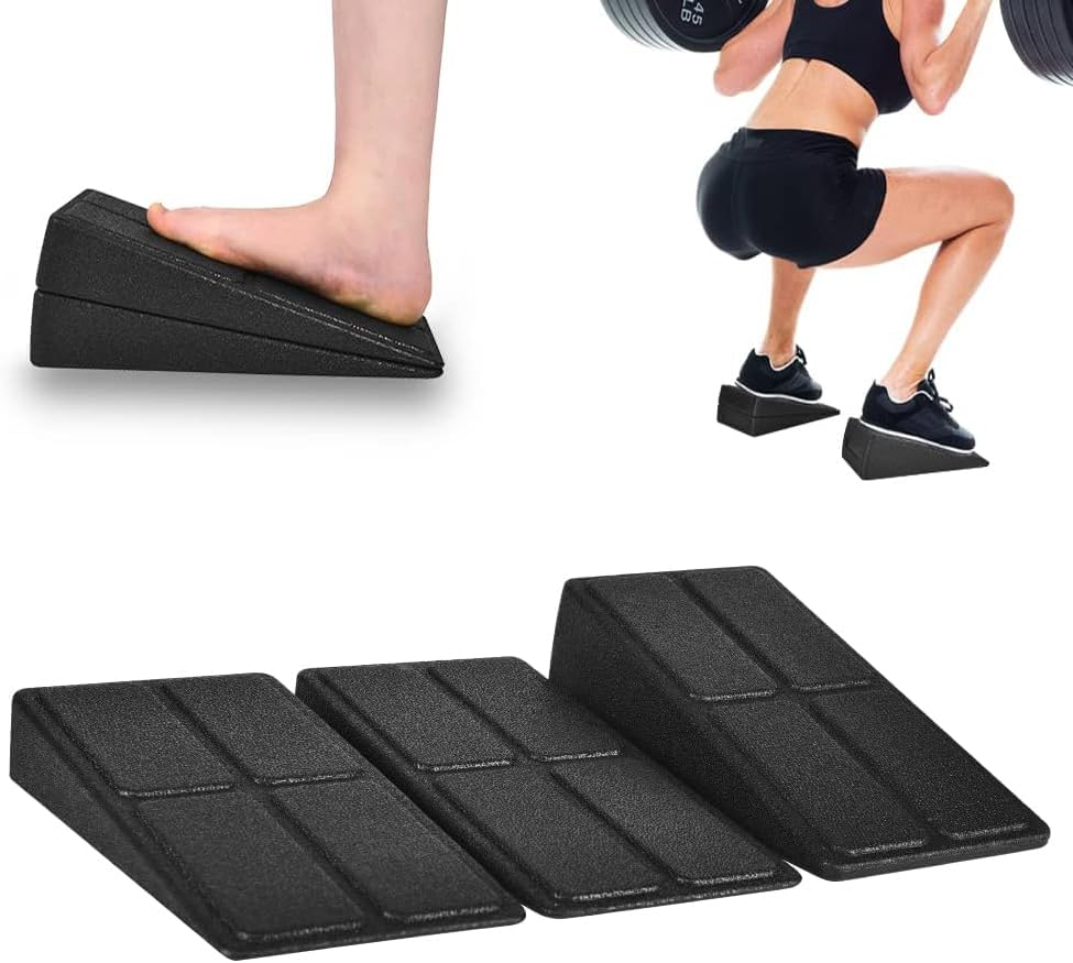 BLAZDEVE 3PCS Squat Wedge Block, Non-Slip Heel Elevated Slant Board for Squats, Weightlifting, Calf Stretching, Slant Board for Squats to Improve Squat Mobility Balance & Strength Performance image number 3