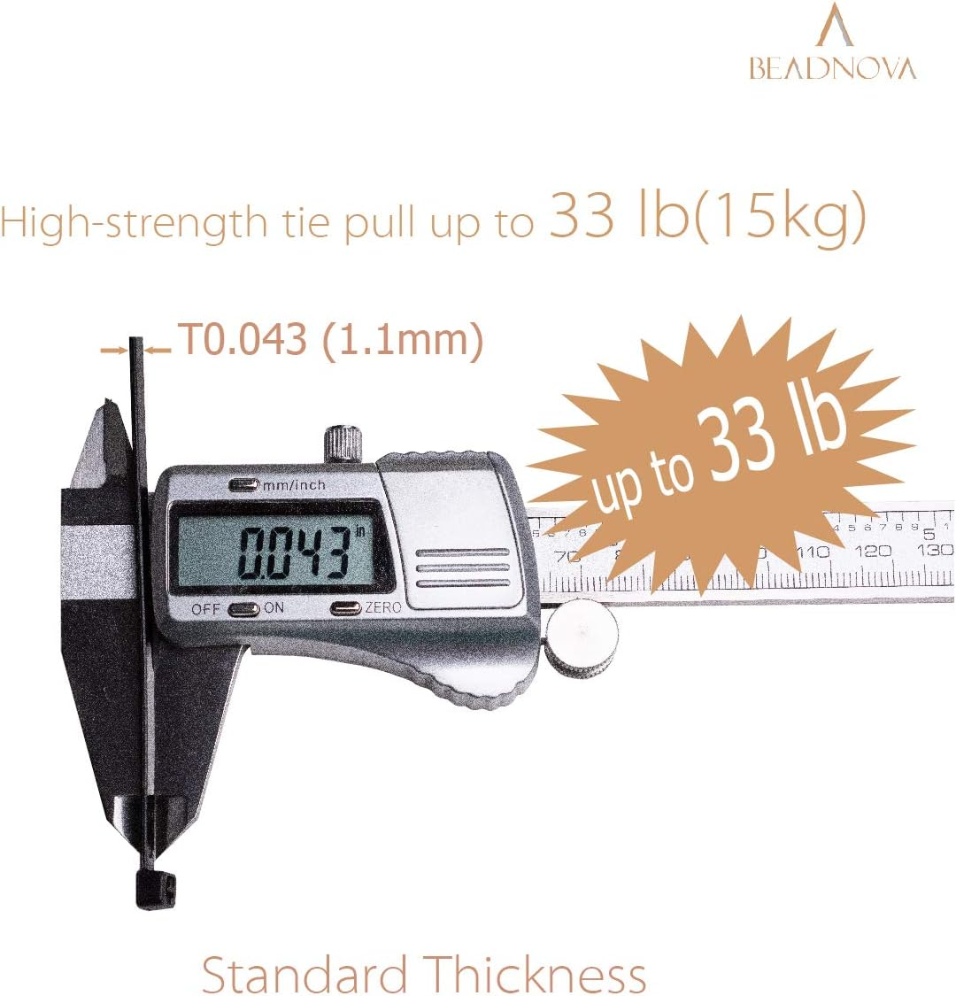 BEADNOVA Cable Tie Wraps Zip Ties Heavy Duty for Cables and Cords(10 Inch, Black, 100Pcs)