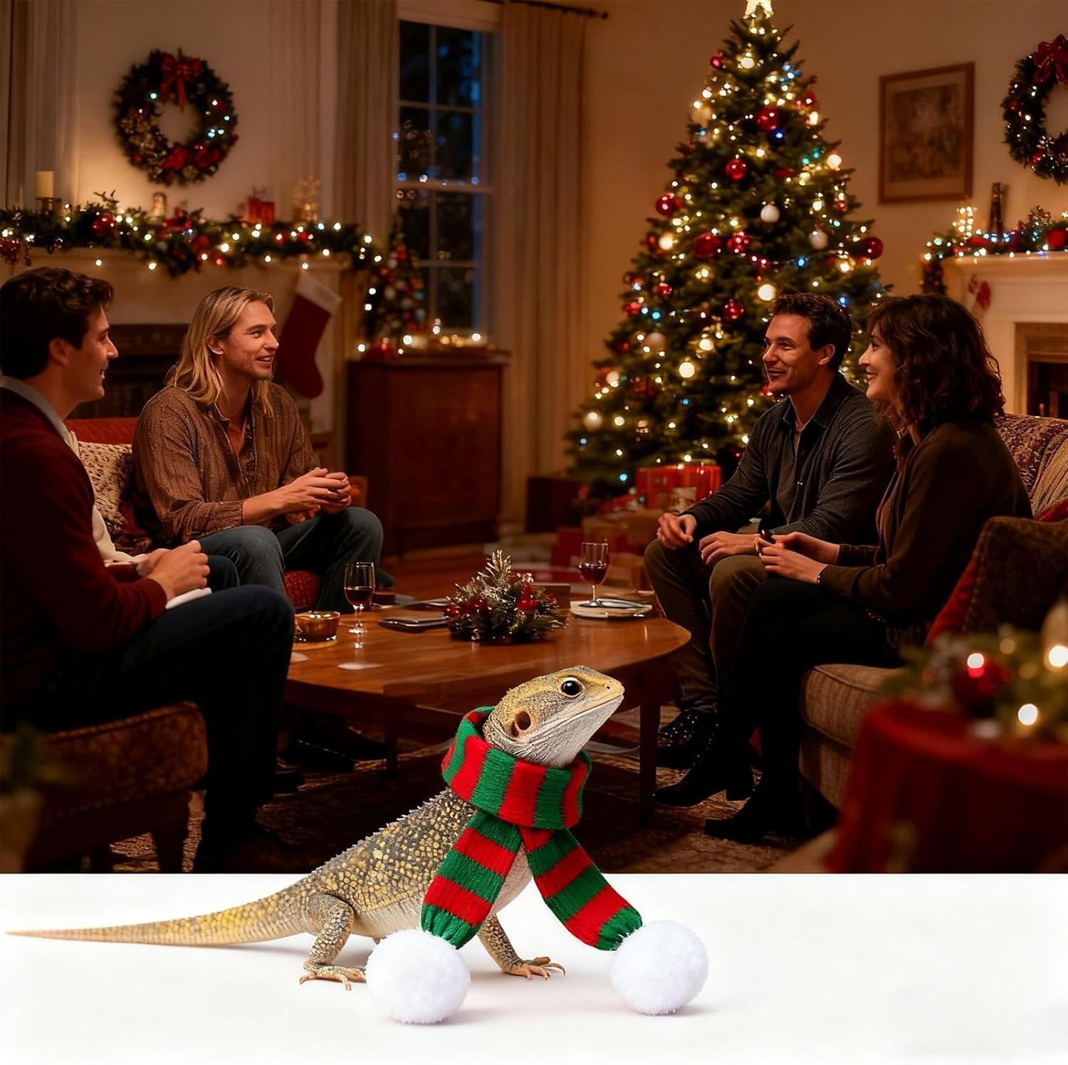 Chicken Clothes - Santa Cosplay Dress up | Small Animal Tiny Santa Hat with Adjustable Chin Strap - for Duck Hamster Rabbit Kitty Parrot Puppy Lizard Farm Decor image number 2