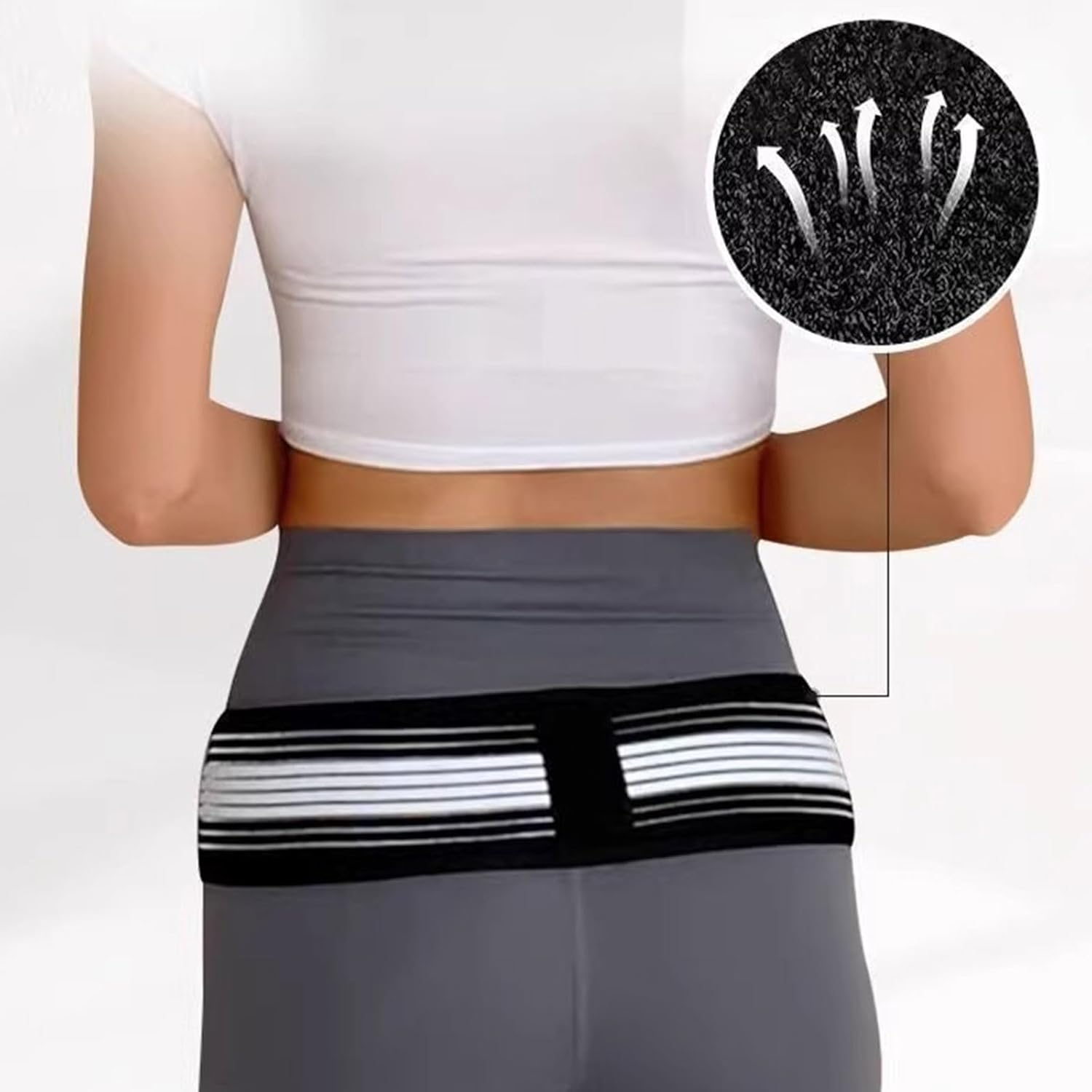 RIBHNXHI Sacroiliac Hip Belt for Men and Women That Relieves Sciatic, Lower Back Pain, SI Joint Support Brace for Pelvic Stability Nerve Compression, Trochanter Brace Regular, Lower Back Support Belt with Lumbar Support image number 3