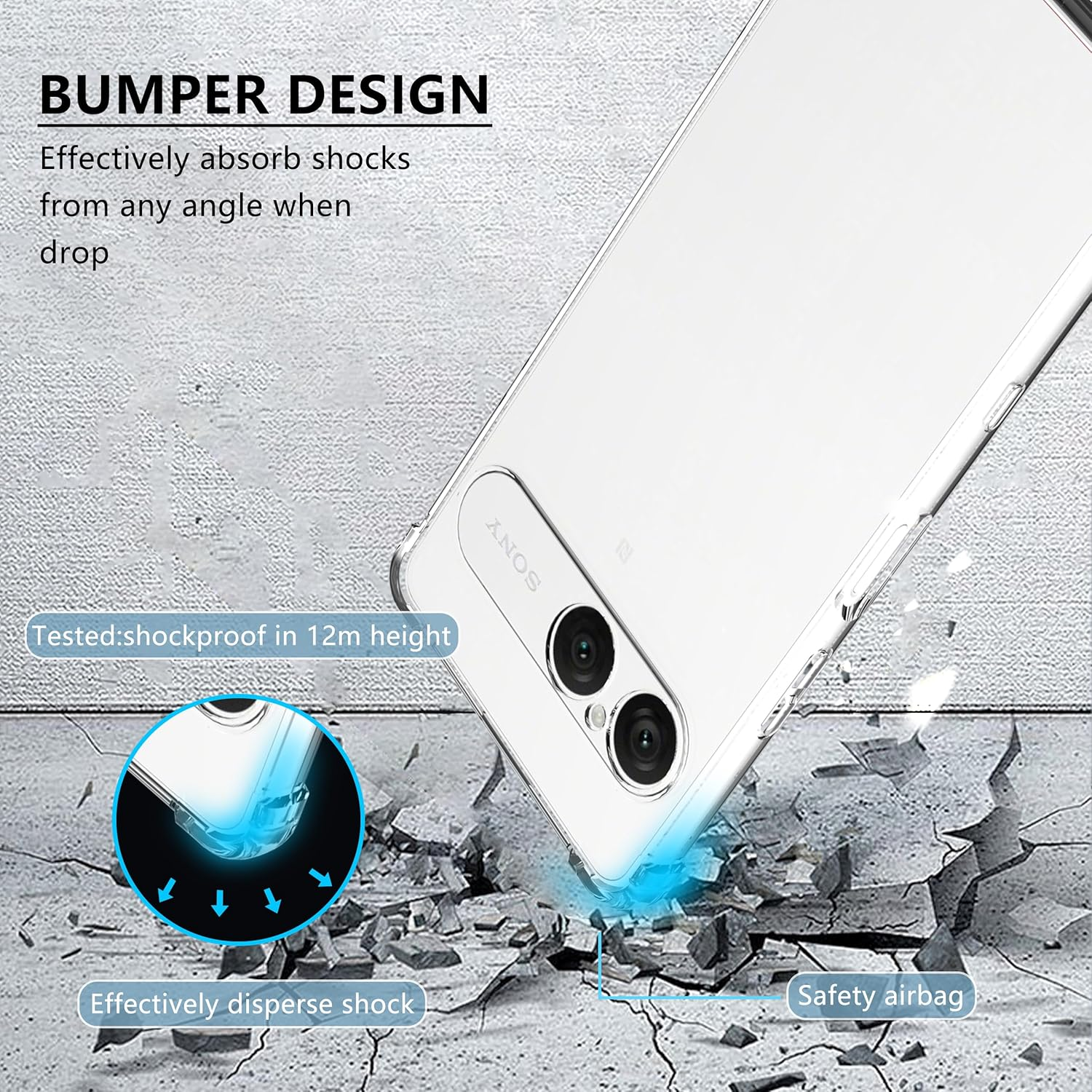 Anoowkoa Case for Sony Xperia 10 VII with 2 Pack Screen Protectors, TPU and PC Hybrid Acrylic Slim Phone Case,Never Yellow Ultra Clear Crystal Protective Hard Back Cover,Shockproof Case