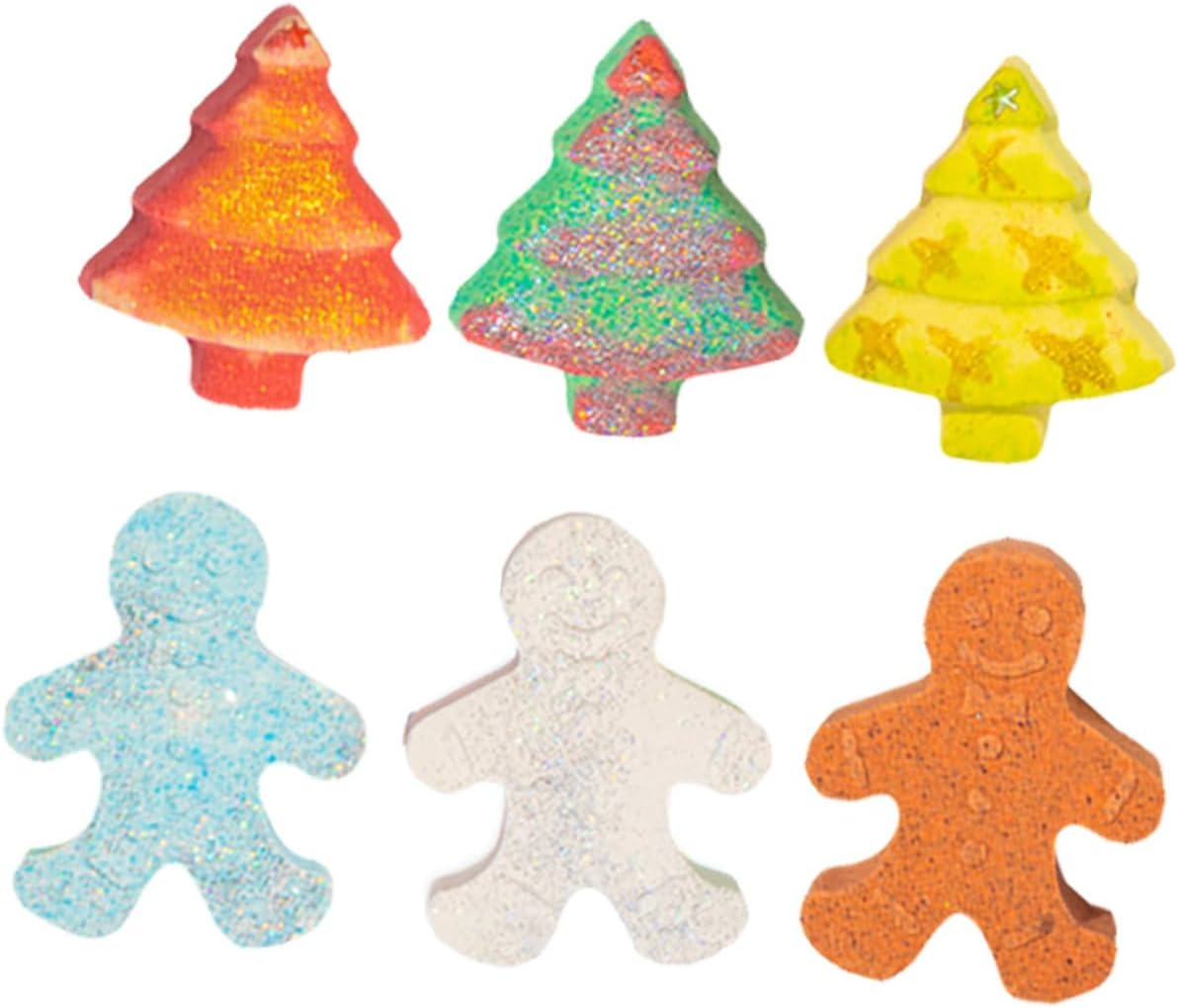 COLLBATH 6 Pack Gingerbread Man Bathing Christmas Bath Salt Bubble Skin-Softening Oils Spa