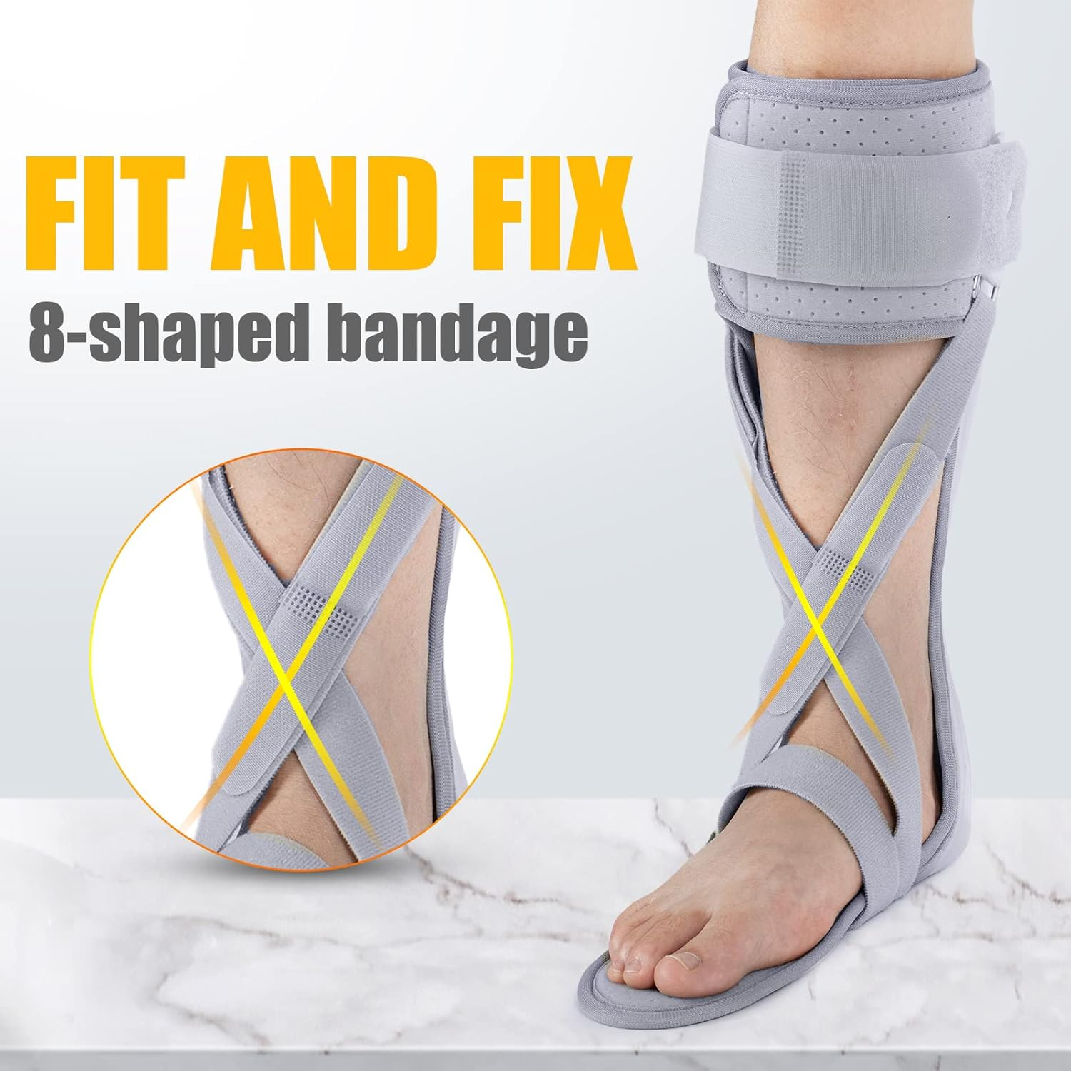 AFO Foot Drop Brace Ankle Foot Orthosis Medical Afo Walking with Shoes for Stroke Hemiplegia (Large-Left) image number 3